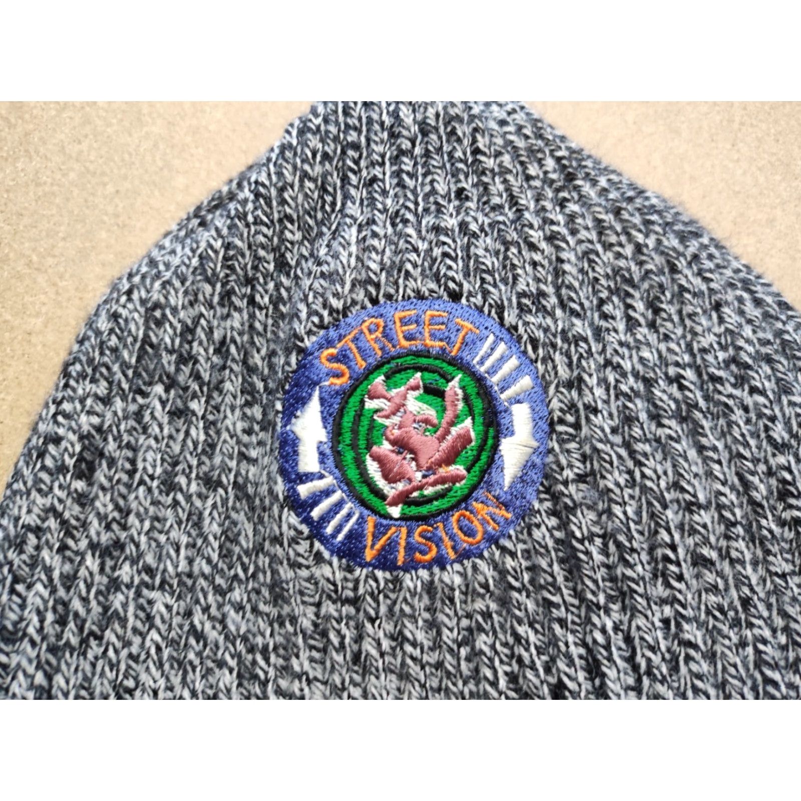 Vintage Vision Street Wear Beanie Hat One Size Relaxed Skateboard Cuffed Knit Unisex Adults Gray Knit Pattern Solid Fall Winter Size ONE SIZE - 2 Thumbnail