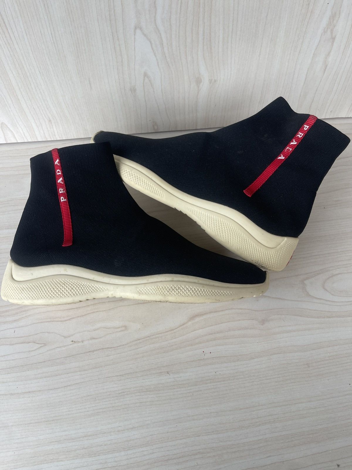 Prada Prada Linea Rossa Sock Sneakers. Size US 10 / EU 43 - 3 Thumbnail