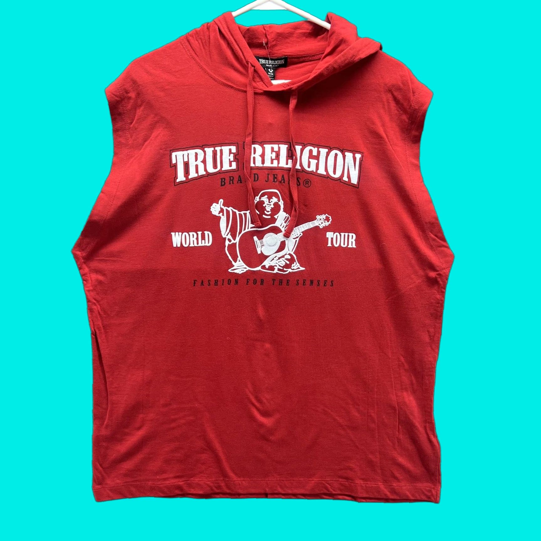 True Religion True Religion Hoodie Mens M Red Sleeveless Graphic Pullover Tank Shirt Size US M / EU 48-50 / 2 - 1 Thumbnail