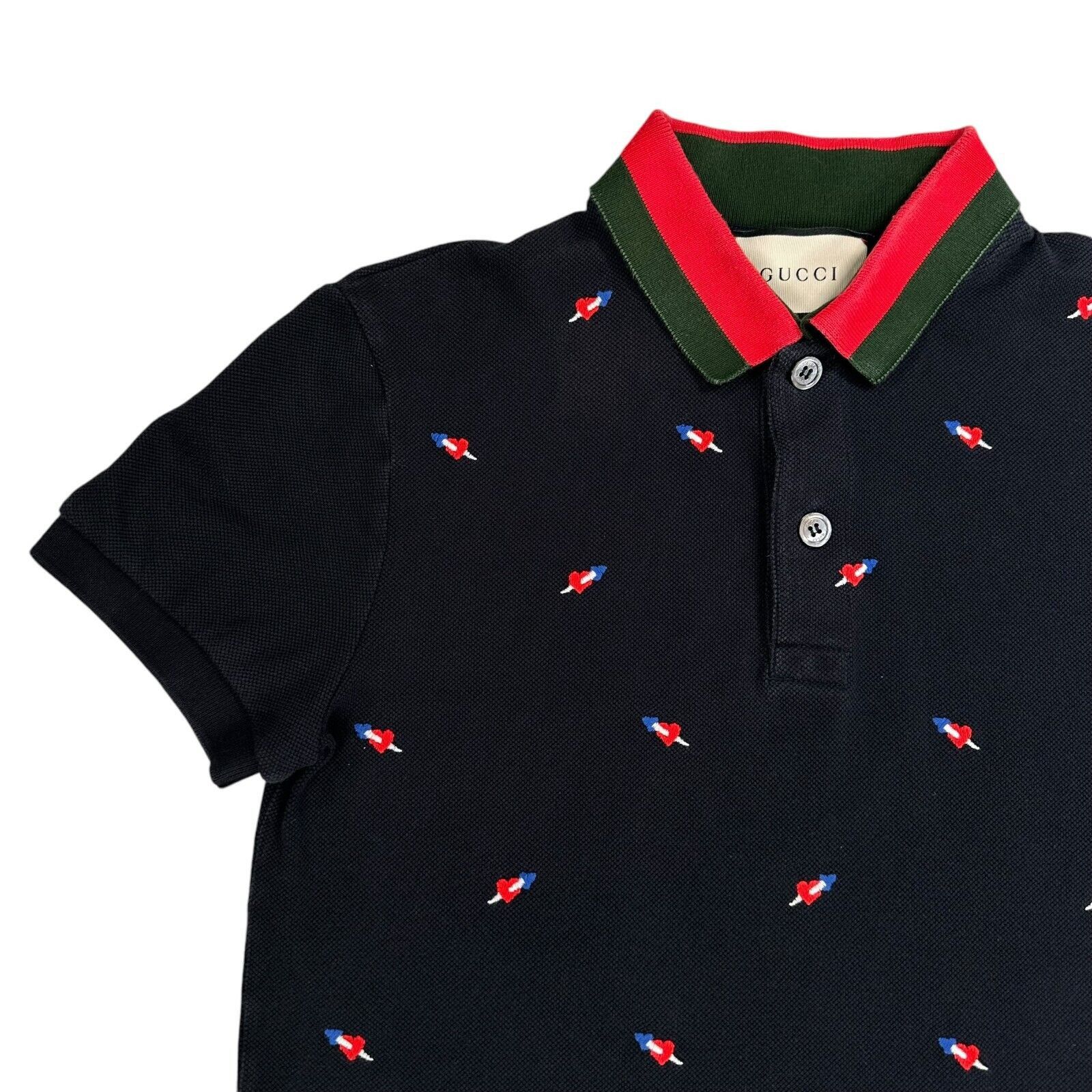 Gucci Gucci Size S Polo Shirt Navy Arrow/Heart Logo Taped Collar Size US S / EU 44-46 / 1 - 5 Thumbnail