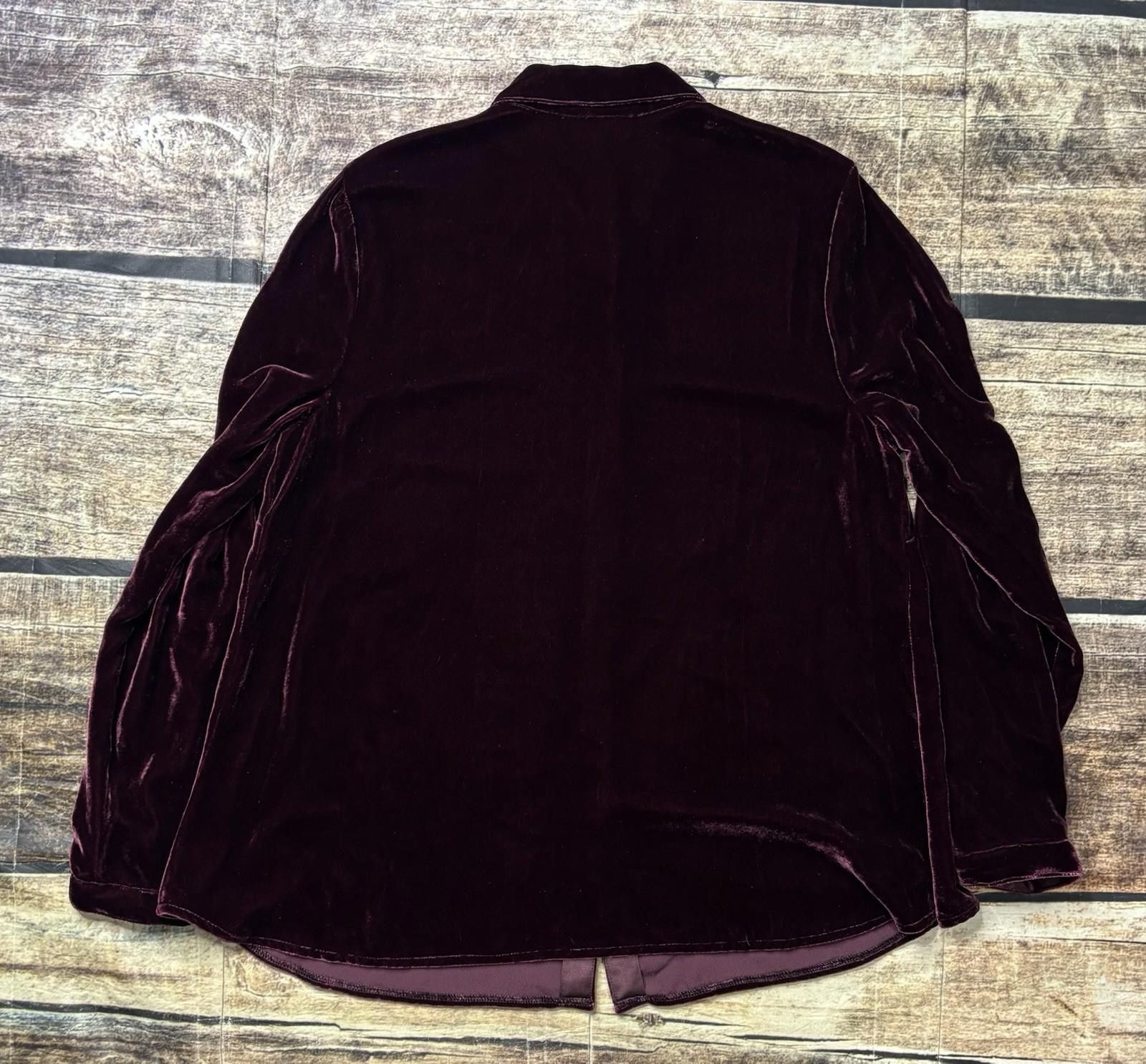 Other J Jill Top Womens Small Petite Velour Velvet Silk Blend Size S / US 4 / IT 40 - 3 Thumbnail