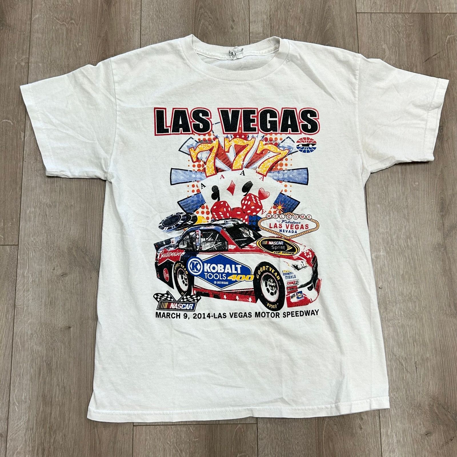 NASCAR 2014 Nascar Las Vegas Racing Tee T Shirt White Size Medium M Size US M / EU 48-50 / 2 - 1 Thumbnail