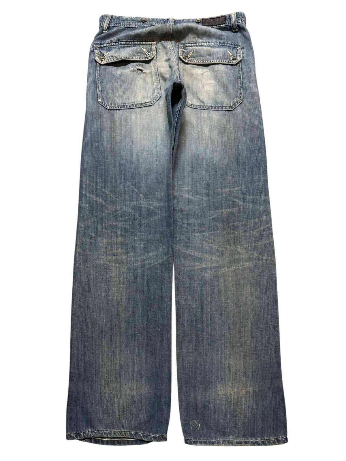JNCO Y2K Japanese Brand Blue Faded Wash Distressed Straight Leg Size US 32 / EU 48 - 2 Thumbnail