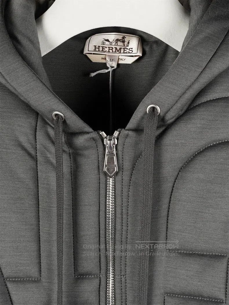 Hermes Hermes Dark Gray Thick Hooded Cotton Coat Size US M / EU 48-50 / 2 - 8 Thumbnail