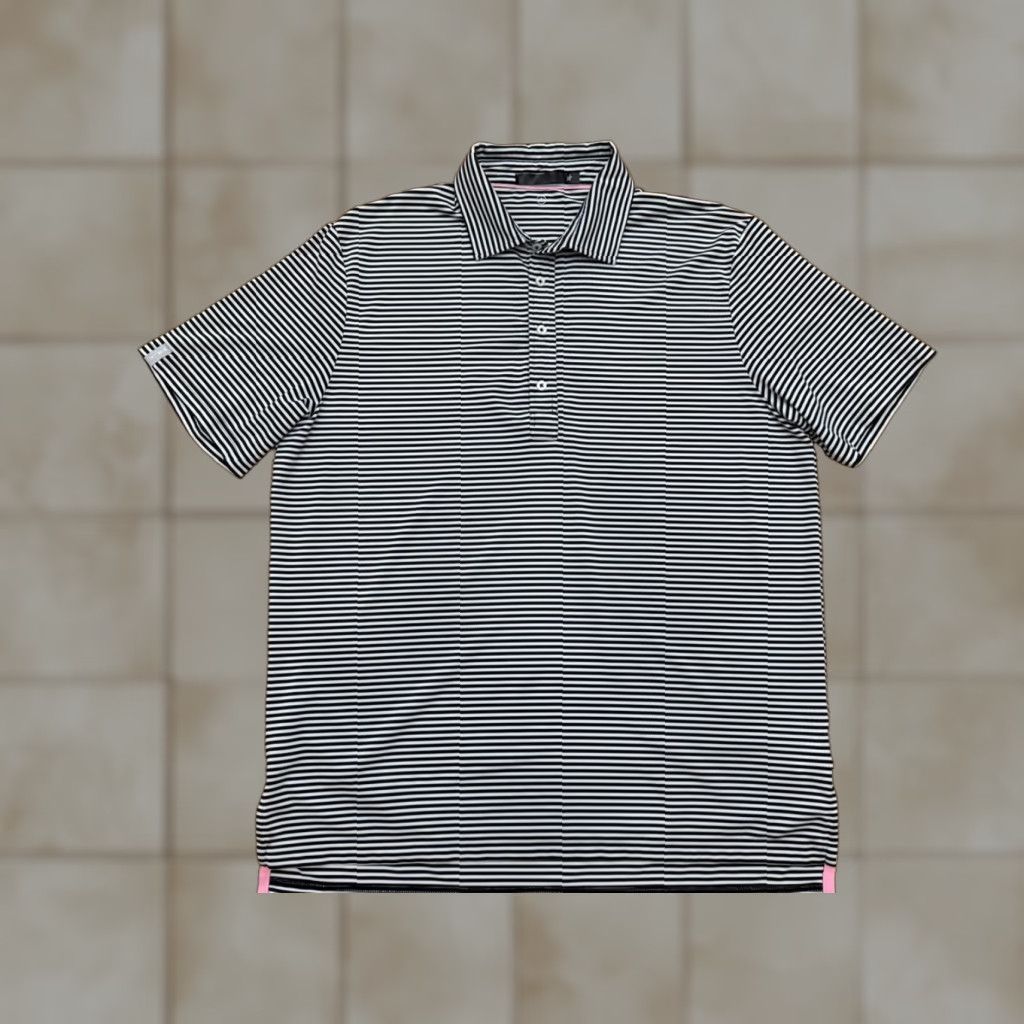 RLX Ralph Lauren RLX Ralph Lauren Polo Shirt Mens L Black White Performance Stretch Wicking Short Sleeve Striped Casual Golf Size US L / EU 52-54 / 3 - 1 Thumbnail