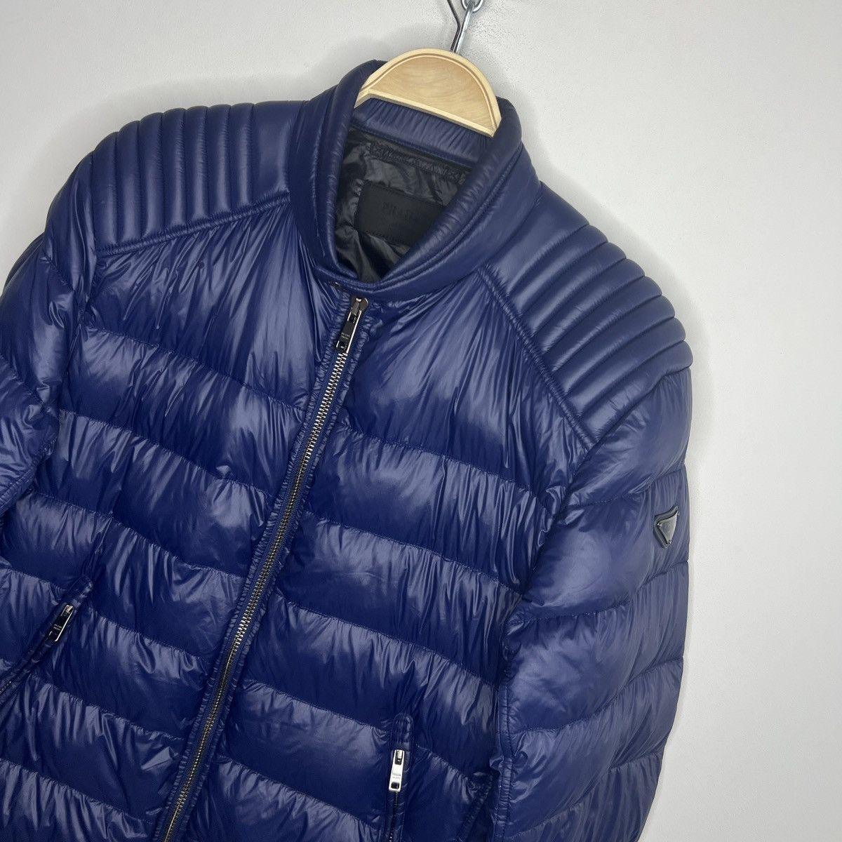 Prada Rare Prada Moto Nylon Plain Logo Down Jacket Puffer (SGB608) Size US L / EU 52-54 / 3 - 5 Thumbnail