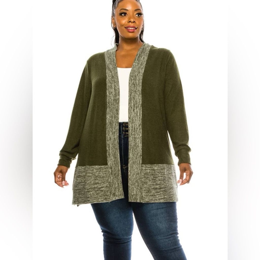 Other NWT URBAN FEM Women's Green/Grey Fleece Mid Length Coat 4XL Size 4XL / US 24-26 - 1 Thumbnail