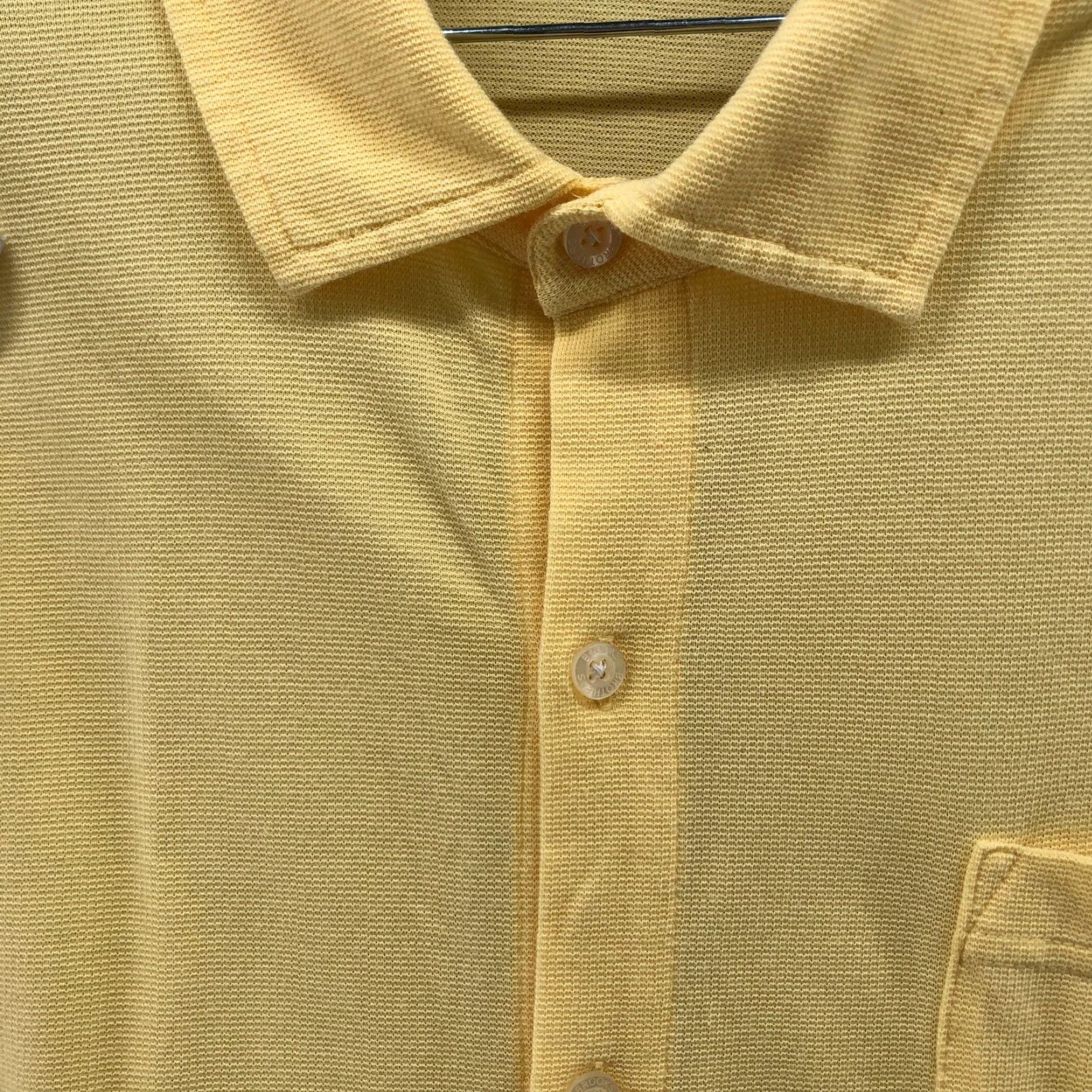 Brooks Brothers Brooks Brothers Knit Short Sleeve Shirt Mens XL Yellow Button Up Pocket Cotton Size US XL / EU 56 / 4 - 6 Thumbnail