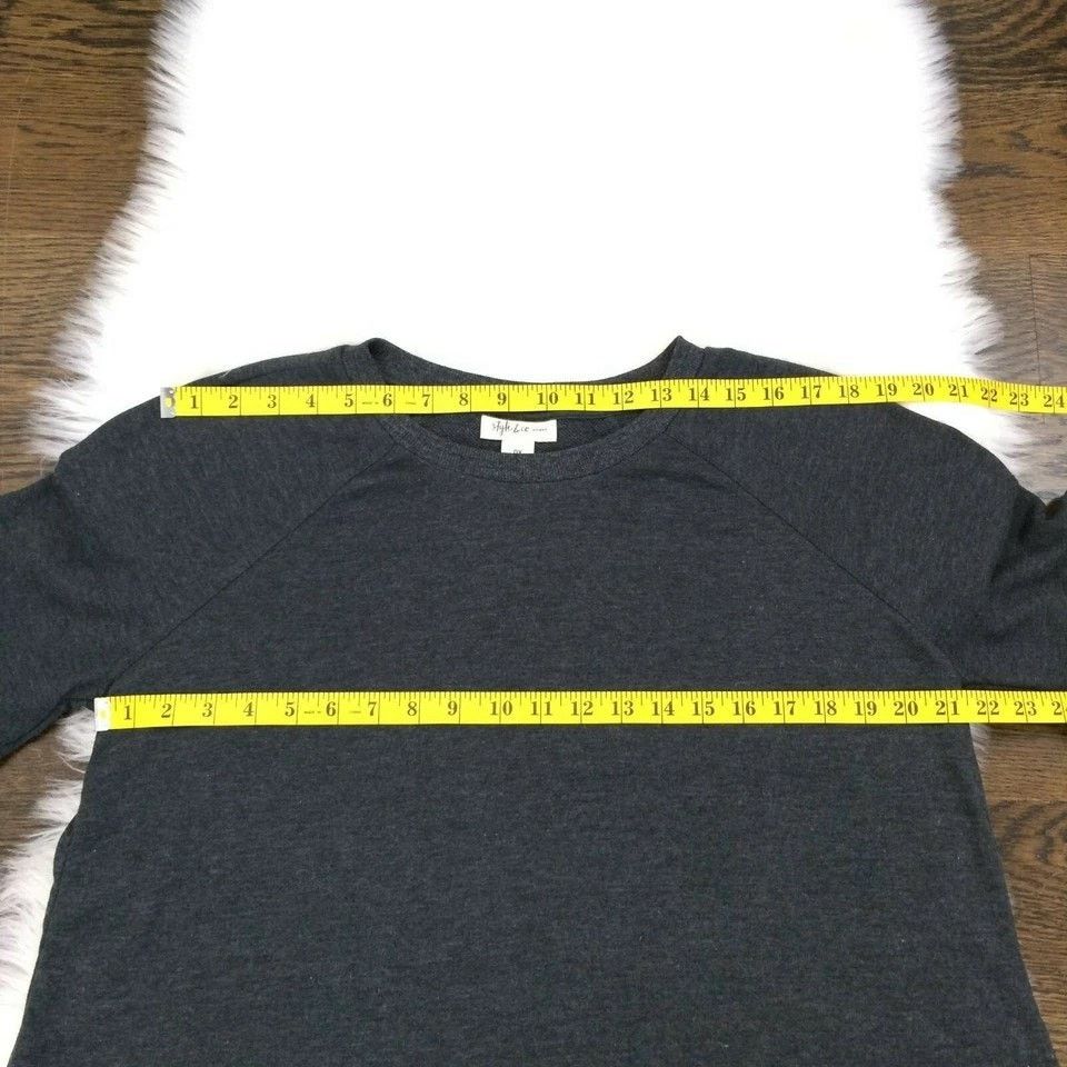 Style & Co Style & Co Plus Size 0X Bishop Sleeve Sweatshirt L/S Shirt Size XL / US 12-14 / IT 48-50 - 9 Thumbnail