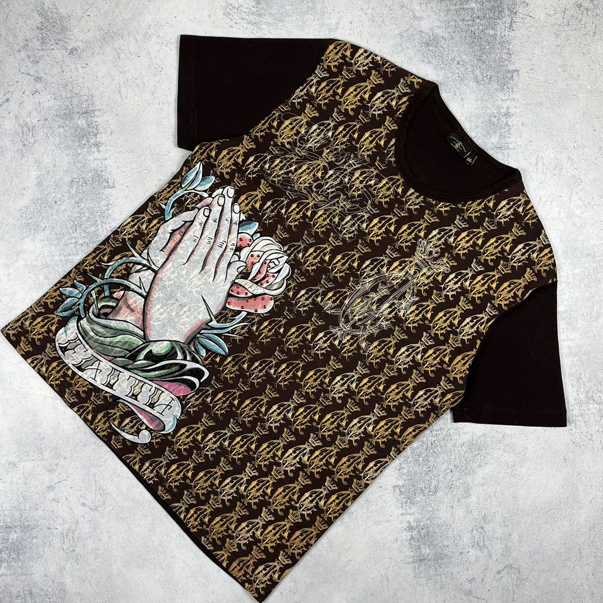 Christian Audigier Vintage Christian Audigier y2k AOP rare brown tee 90’s Size US L / EU 52-54 / 3 - 1 Thumbnail