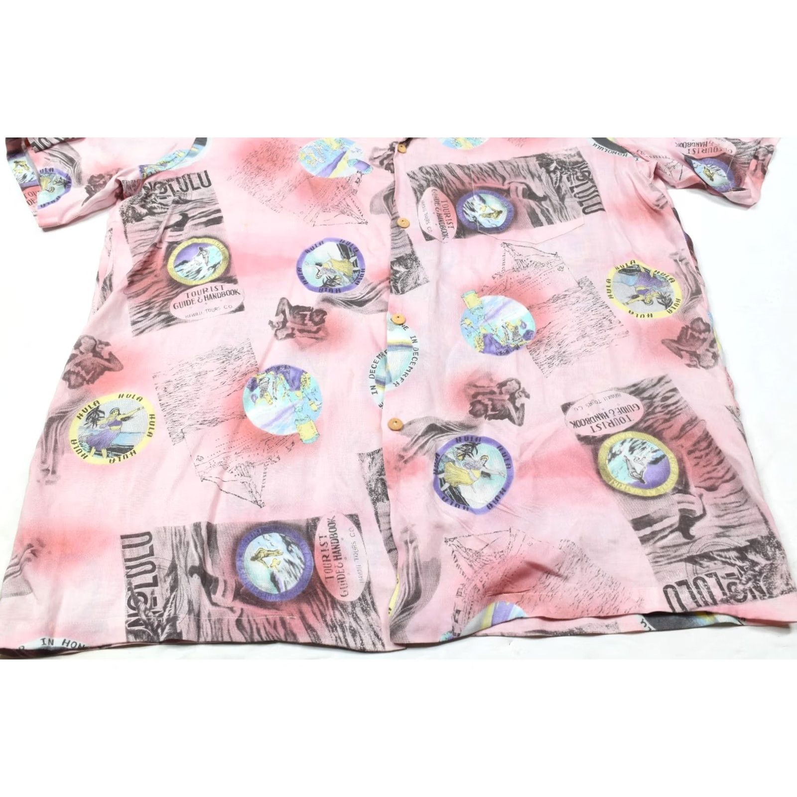 Paradise Found Paradise Found Shirt Mens XL Pink Hawaiian Honolulu Hulu Girls Short Sleeve Size US XL / EU 56 / 4 - 5 Thumbnail