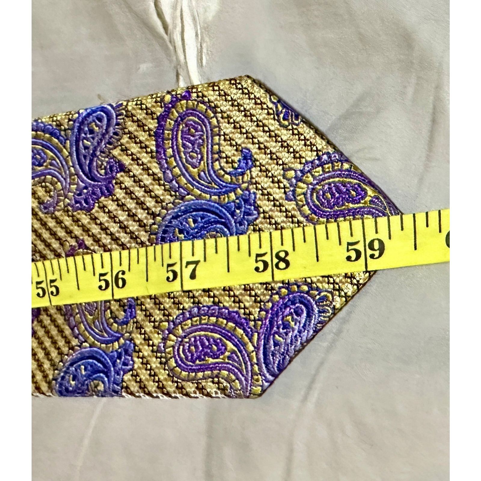 Other 3 Silk Ties Blue Gold Paisley Silver Dot Cream Medallion Size ONE SIZE - 2 Thumbnail