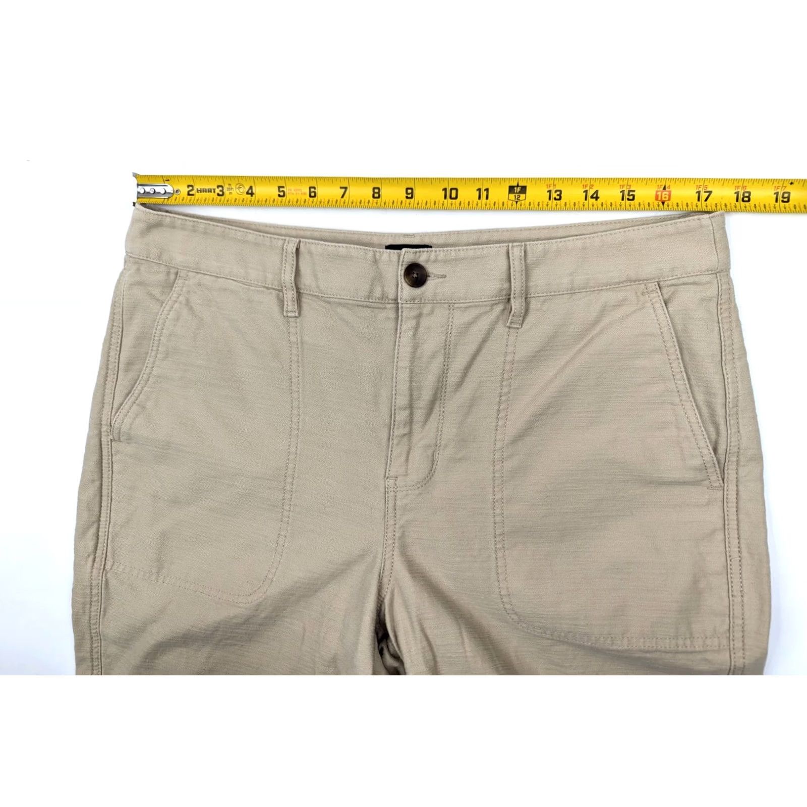 J.Crew J.Crew Cotton Camp Pants Women 14 Beige Straight Leg Back Welt Pockets 35x27 Casual Vintage No N/A Size 36" / US 14 / IT 50 - 5 Thumbnail