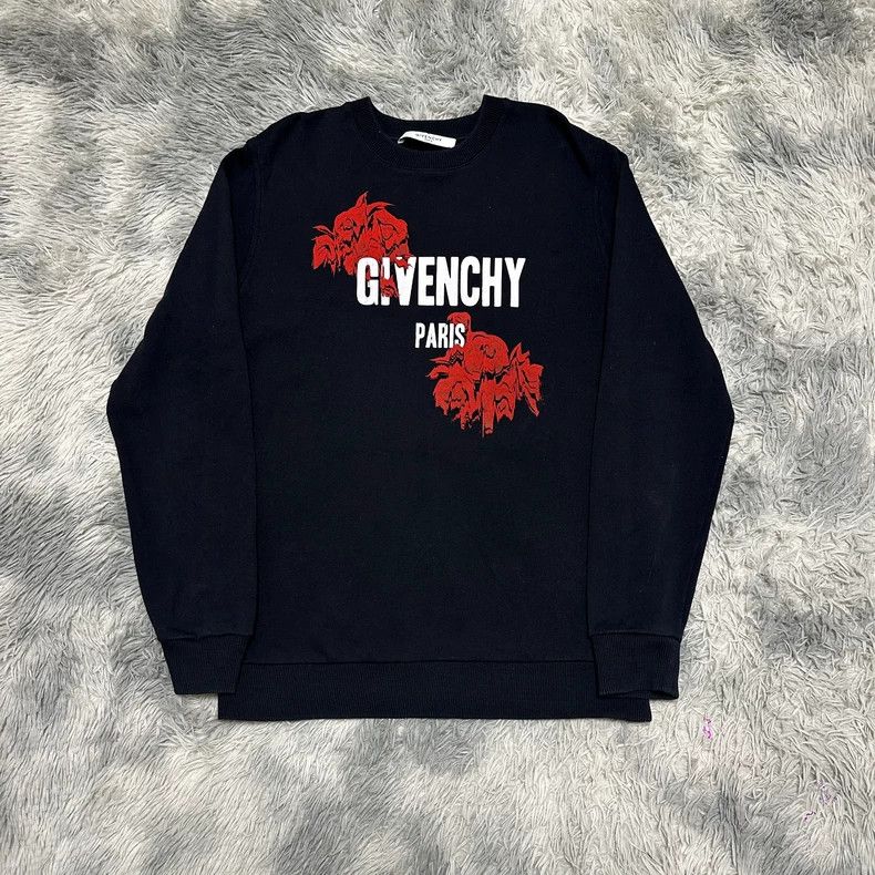 Givenchy Classic Rose Flower Printed Logo Sweatshirt 2506-N