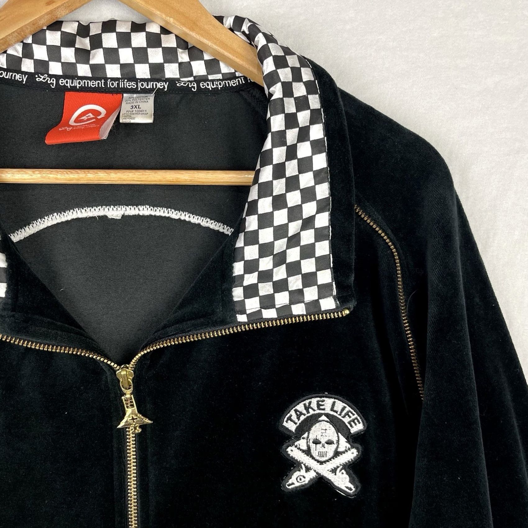 Velour LRG Track Jacket Men 3XL Velour Take Life Jason Hip Hop Baggy Y2K Vintage Shirt Size US XXL / EU 58 / 5 - 3 Thumbnail