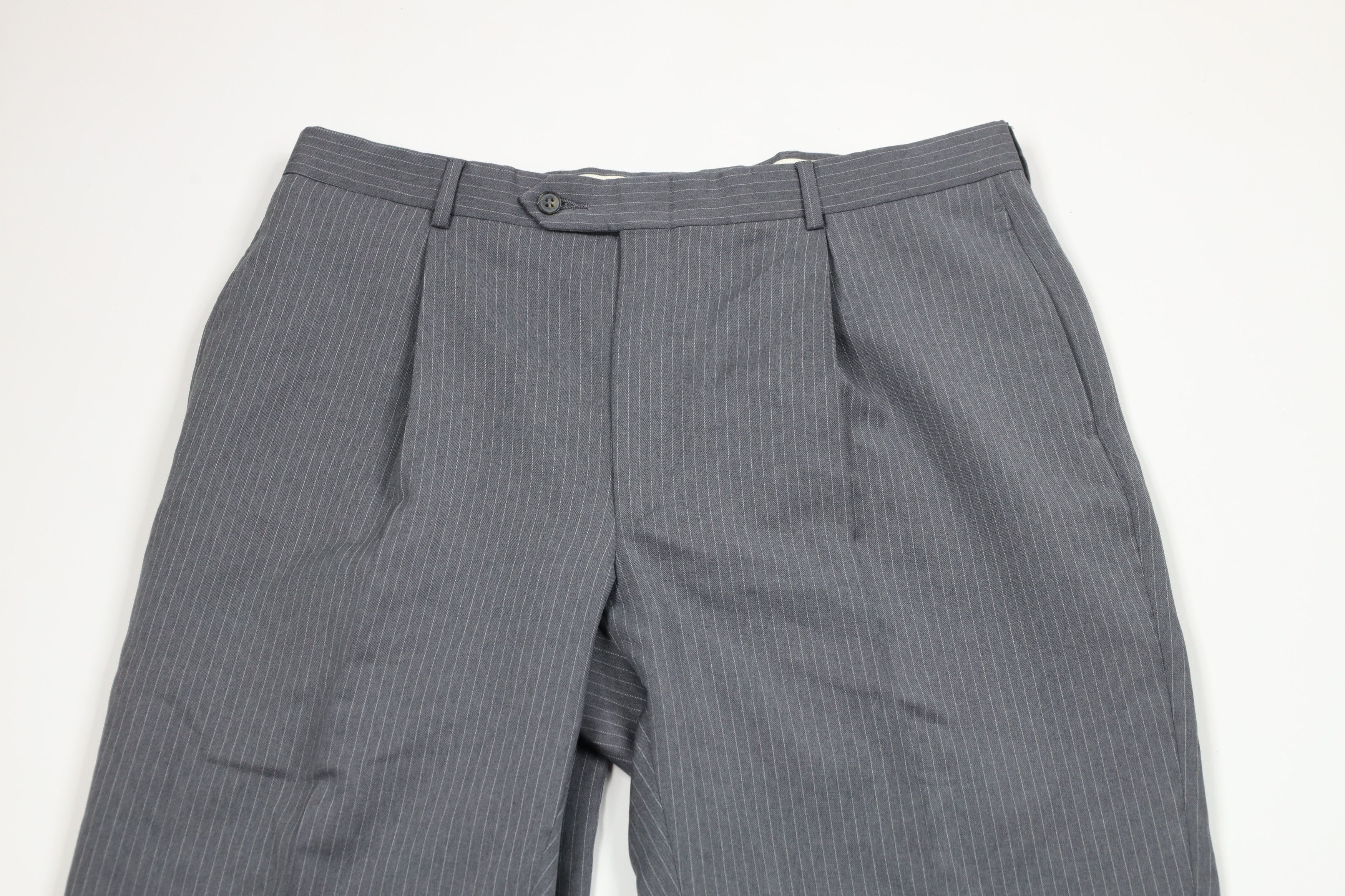Tommy Hilfiger × Vintage Vintage 90s Tommy Hilfiger Pinstriped Wide Leg Chino Pants Size US 34 / EU 50 - 2 Thumbnail
