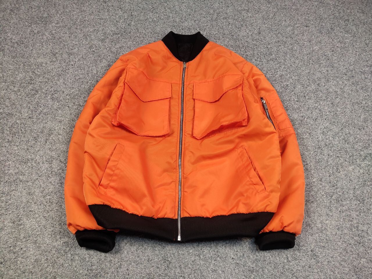 Japanese Brand Vintage Japan Style Orange Pocket Bomber Jacket Y2K Style Size US M / EU 48-50 / 2 - 2 Thumbnail