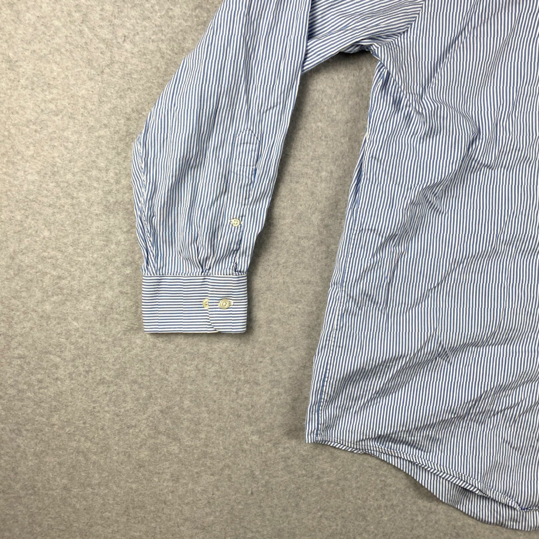 Lands' End Lands' End Shirt Mens 16 Pinstripe Blue White Button Down Long Sleeve Size US L / EU 52-54 / 3 - 3 Thumbnail
