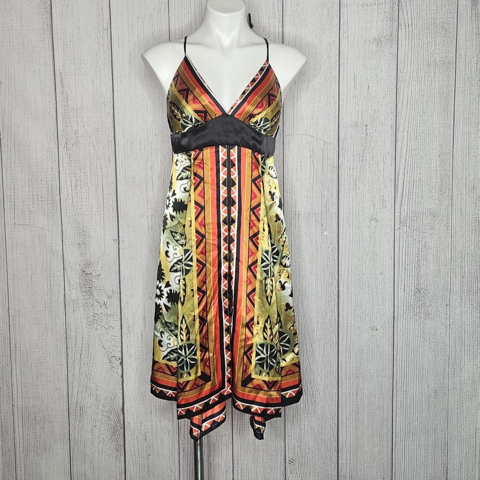 Vintage VTG Y2K Rubber Ducky Production Boho Hippie Scarf Midi Dress Size M / US 6-8 / IT 42-44 - 2 Thumbnail
