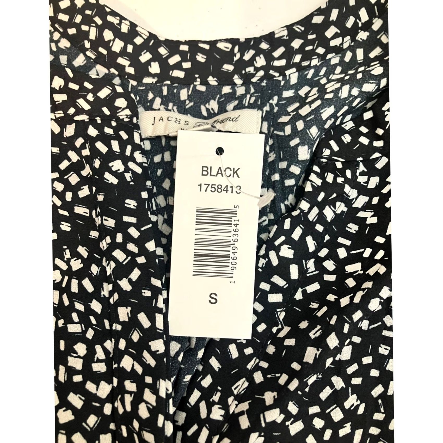 Vintage VINTAGE Jachs Girlfriend Blouse Shirt 3/4 Sleeve V-Neck Black White Polka Dot Women's S Size S / US 4 / IT 40 - 5 Thumbnail