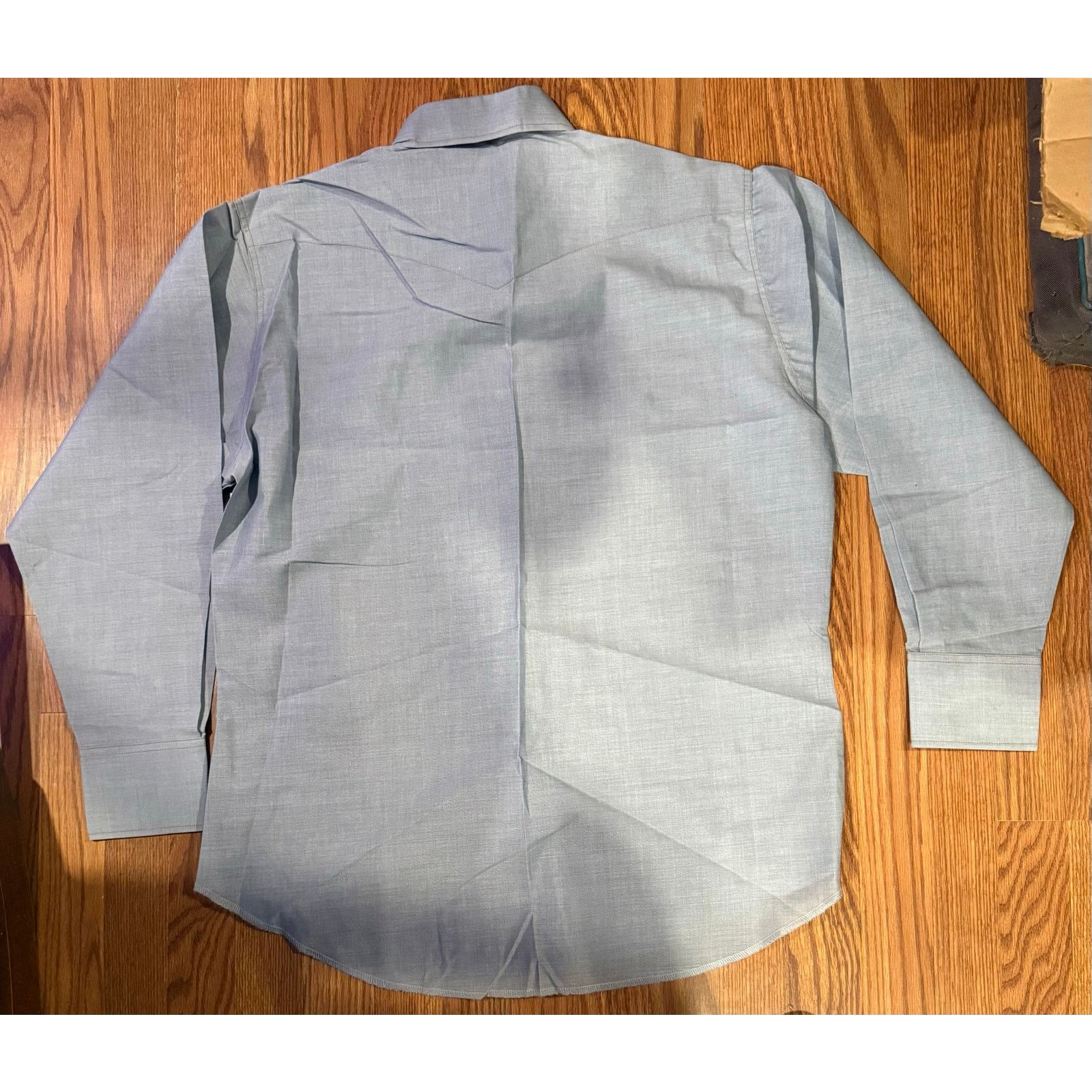 Wrangler Wrangler Western Pearl Snap Shirt – Light Blue Chambray NWT Size US XL / EU 56 / 4 - 4 Thumbnail