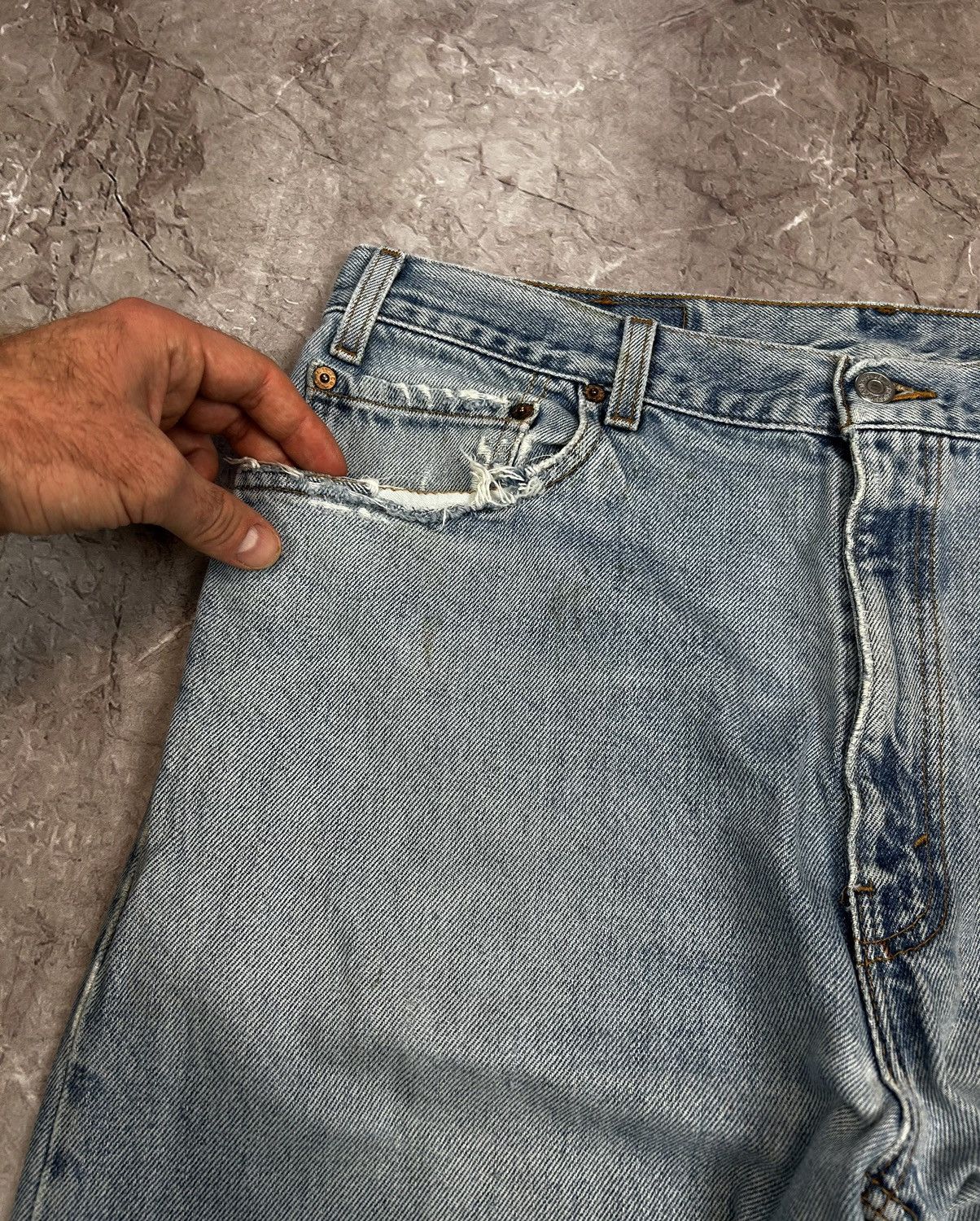 Levi's × Vintage Vintage Levis505 90s Distressed Size US 36 / EU 52 - 4 Thumbnail
