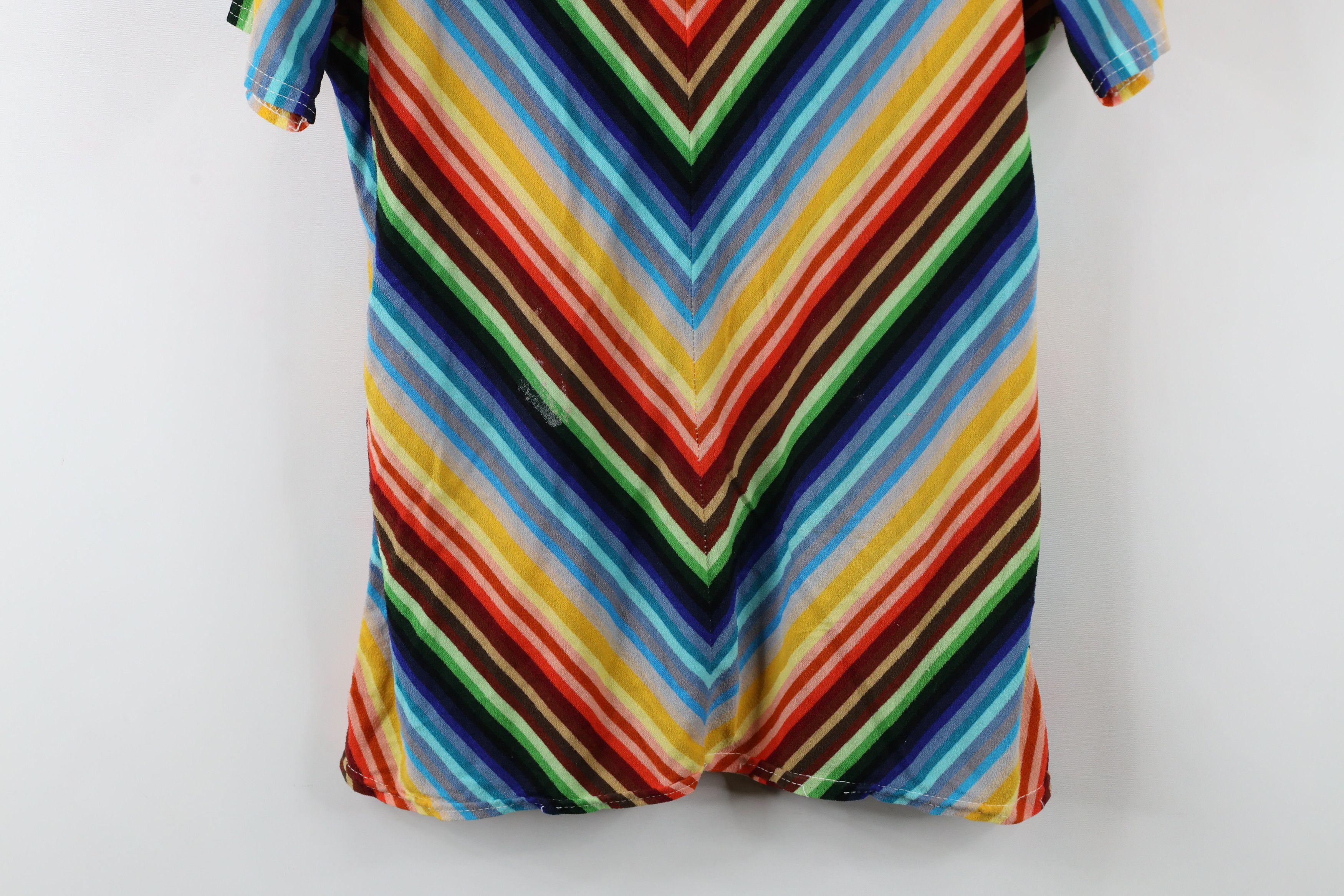 Vintage Vintage 70s Streetwear Rainbow Striped Terry Cloth Polo Size L / US 10 / IT 46 - 3 Thumbnail