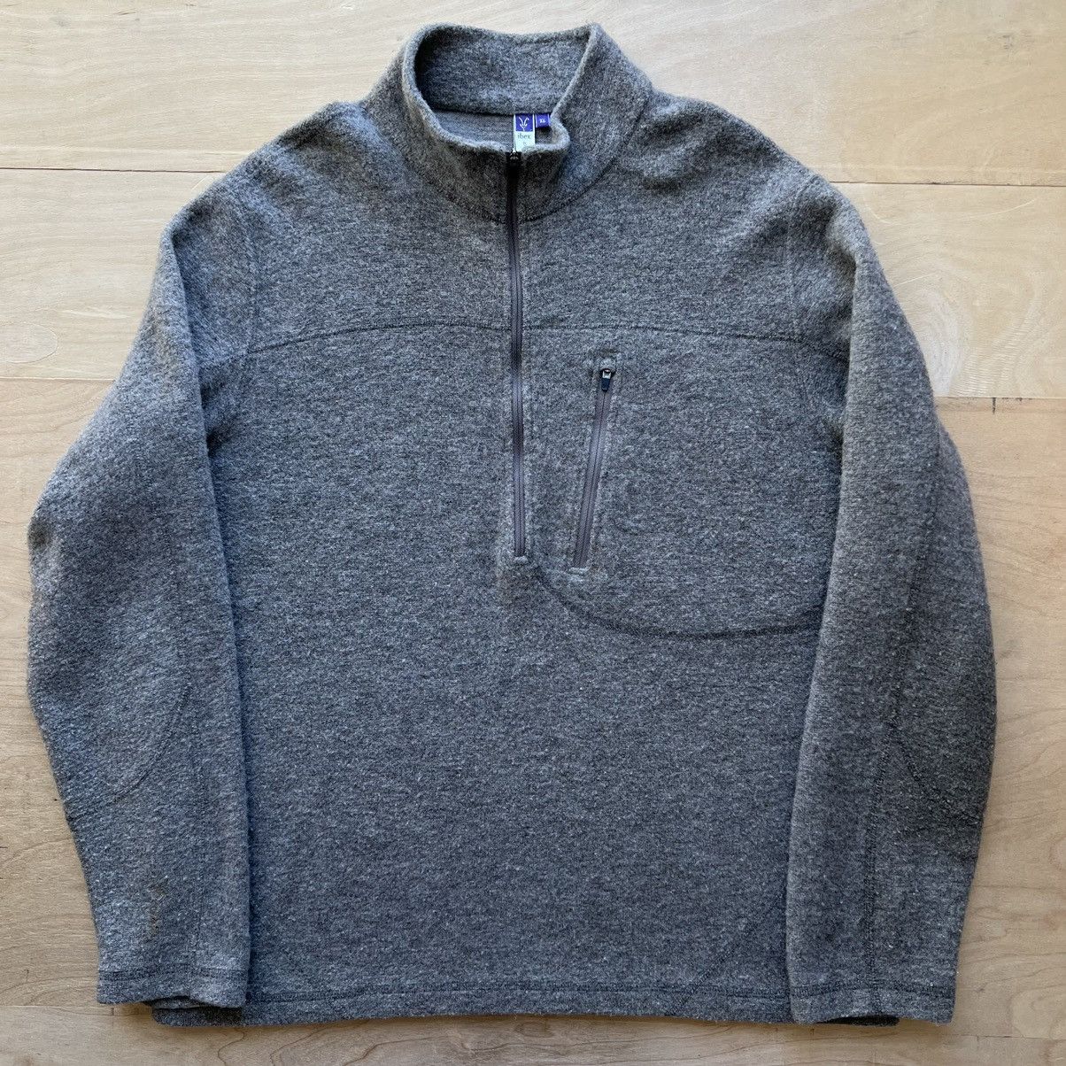 Ibex Wool Jacket X-Large Brown Half Zip Winter Outerwear