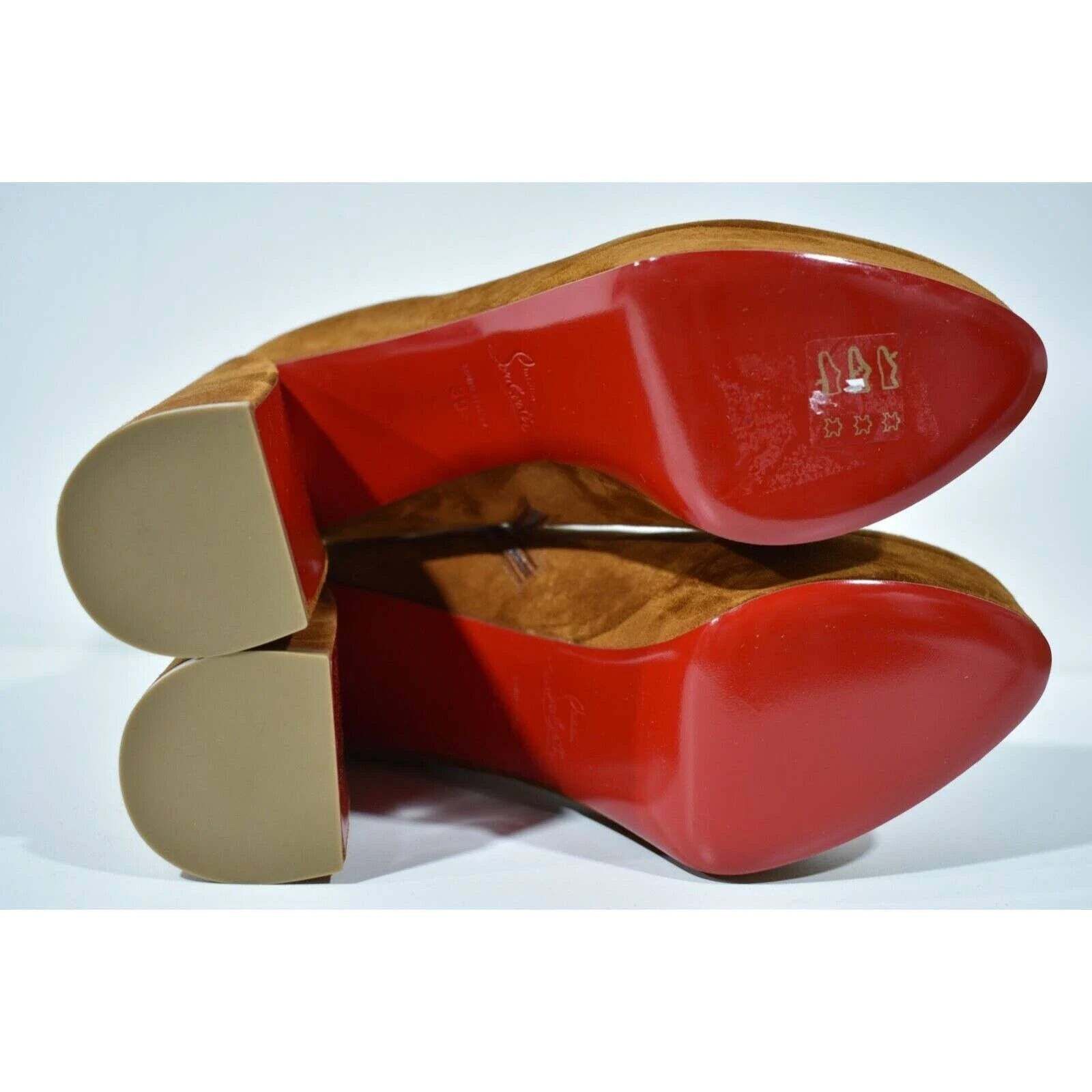 Christian Louboutin Movida Booty 130 Brown Foxy Platform Block Heel Boot 39 Size US 9 / IT 39 - 12 Thumbnail