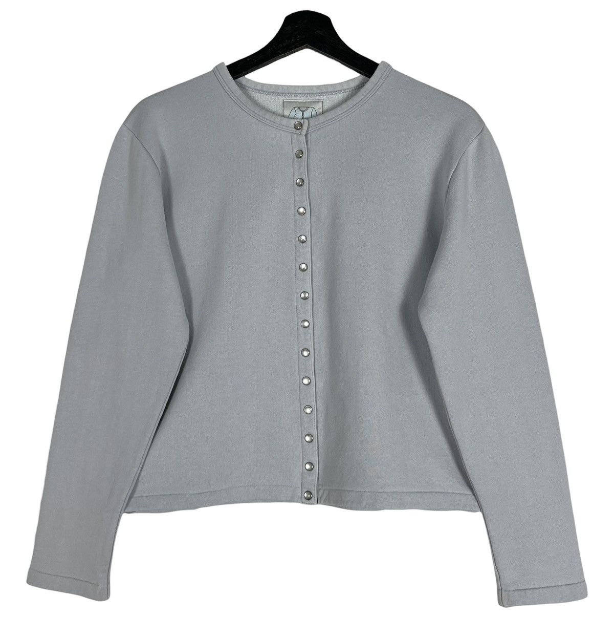 agnes b. agnes b. Blue Cropped Snap Button Cardigan Size S / US 4 / IT 40 - 1 Thumbnail