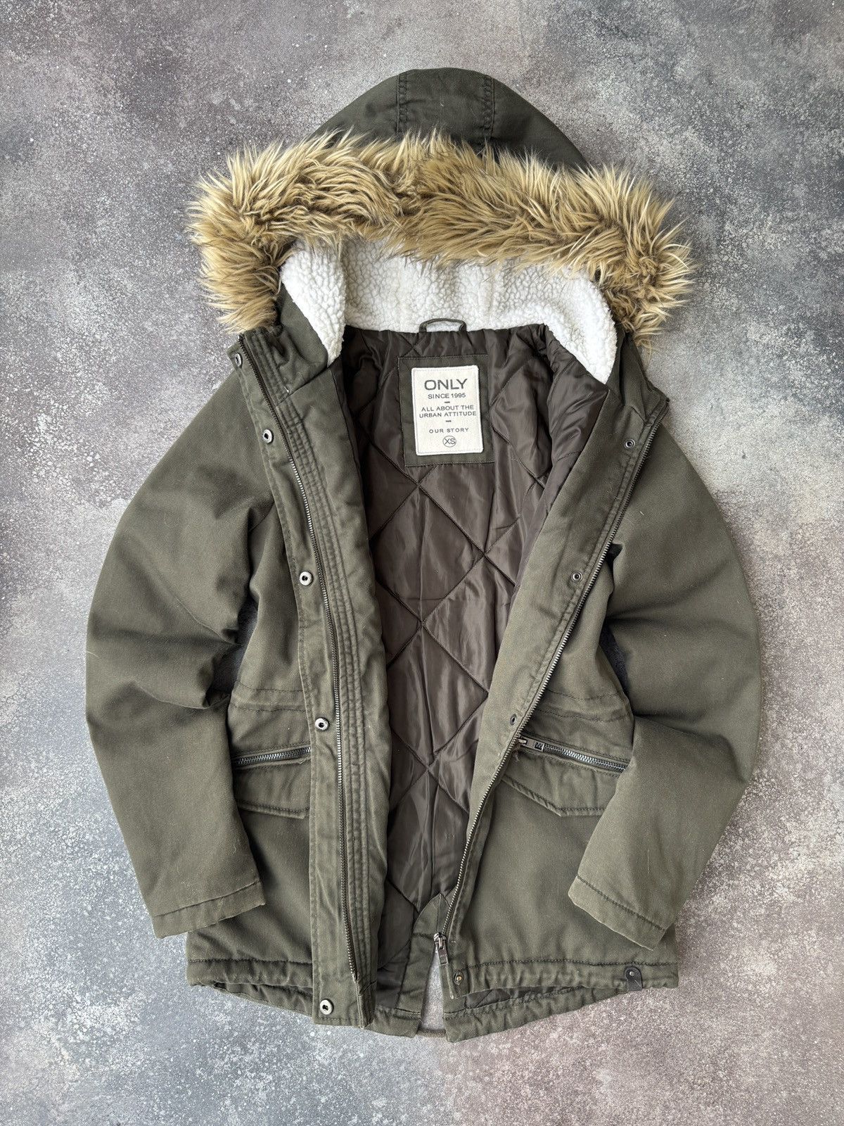 20471120 2000’s Aesthetic Vintage Y2K Faux Fur Hooded Long Jacket Size S / US 4 / IT 40 - 5 Thumbnail