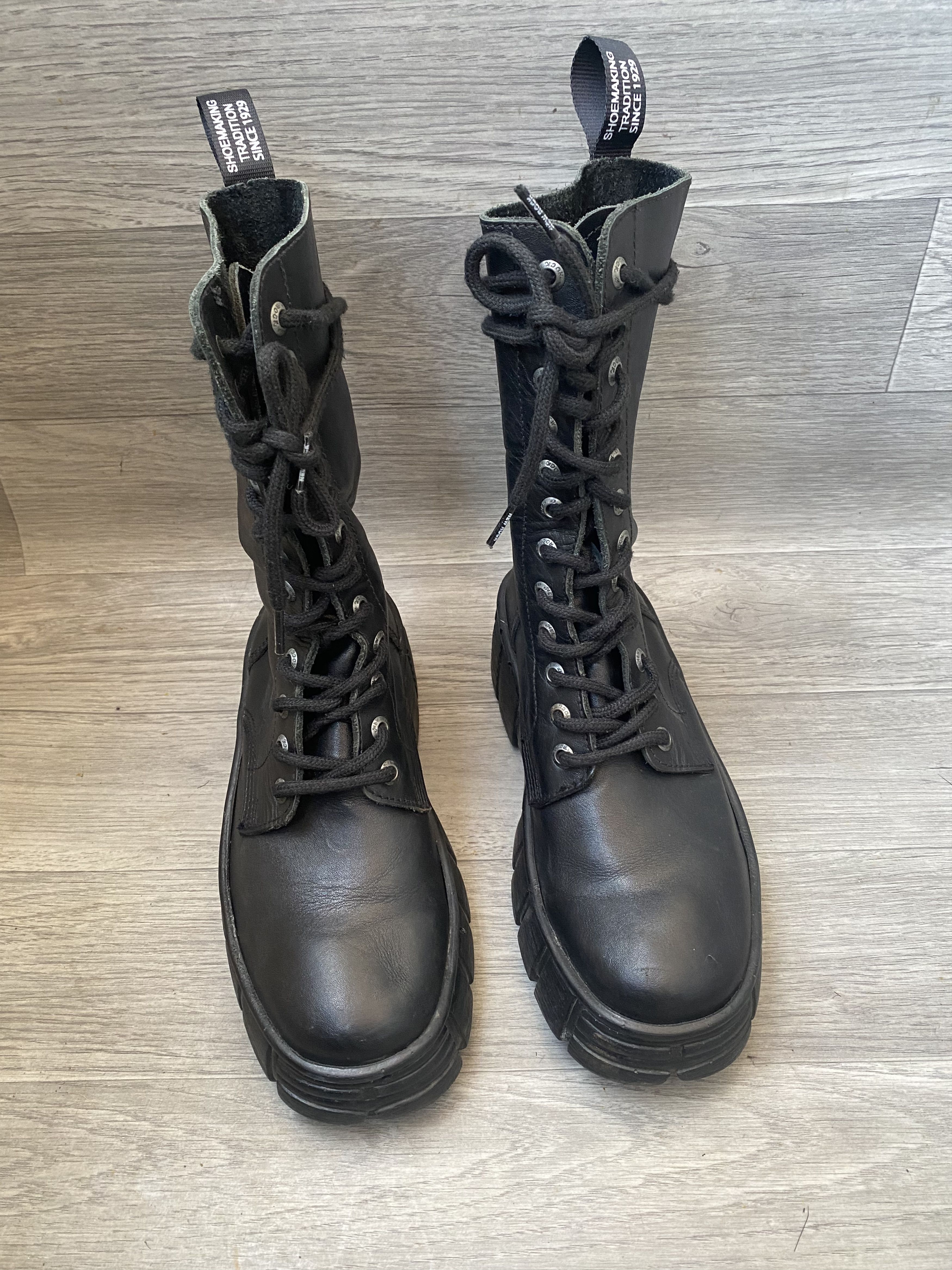 New Rock New rock chunky combat punk leather boots sz 37 Size US 7 / IT 37 - 7 Thumbnail