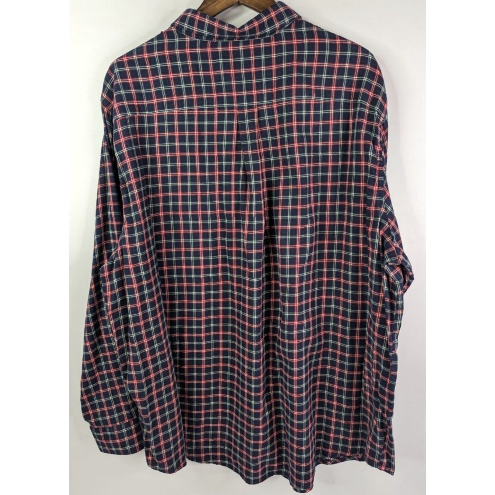 Croft & Barrow Croft & Barrow Button Up Shirt Plaid Navy Multicolor 2XB Big & Tall Men’s Long Sleeve Cotton Blend Stretch Rounded Shirttail Hem Chest Pocket Size US XXL / EU 58 / 5 - 4 Thumbnail