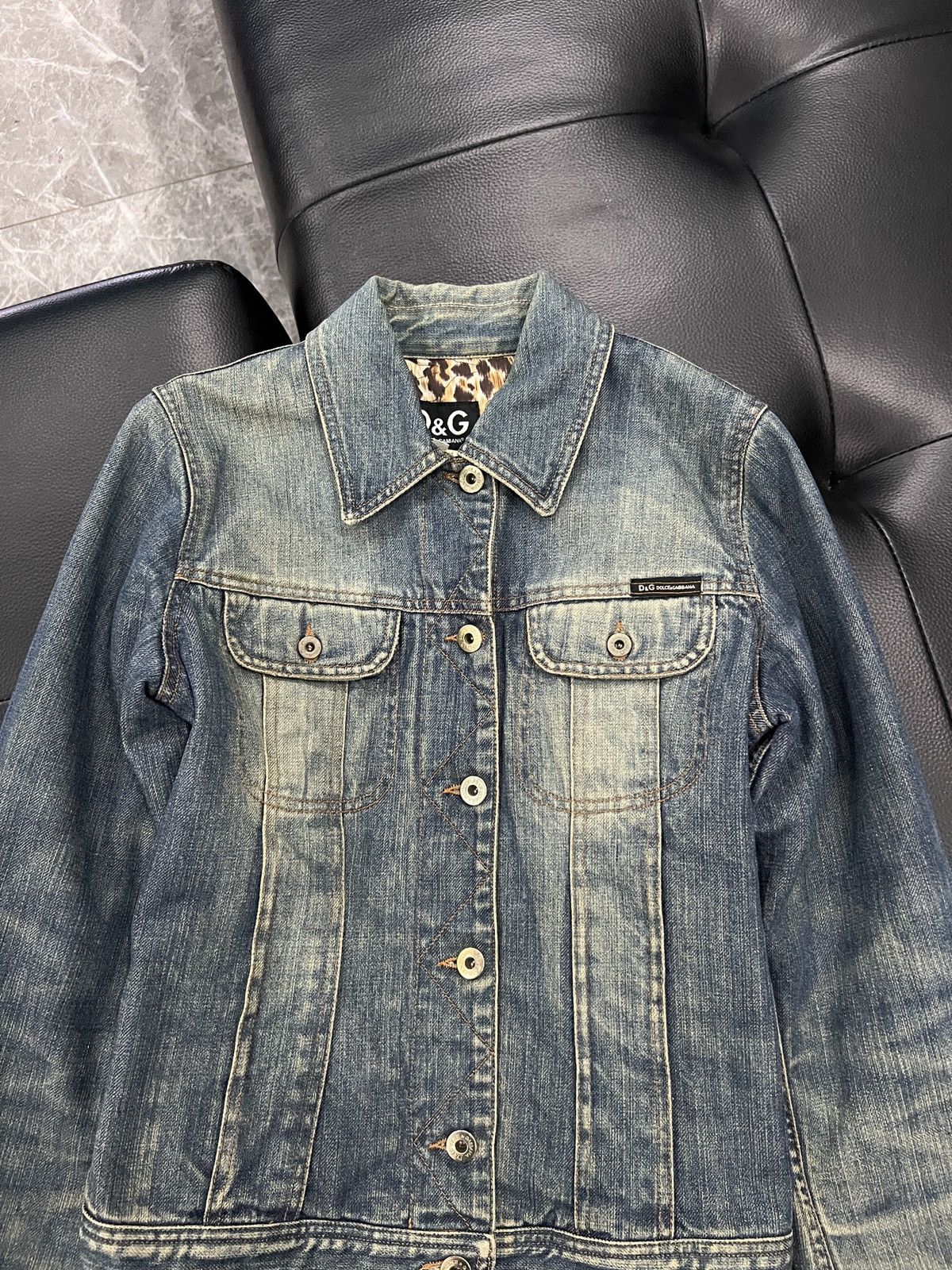 Dolce & Gabbana Dolce & Gabbana D&G 2004 Leopard Lined Denim Jacket Size US XS / EU 42 / 0 - 4 Thumbnail