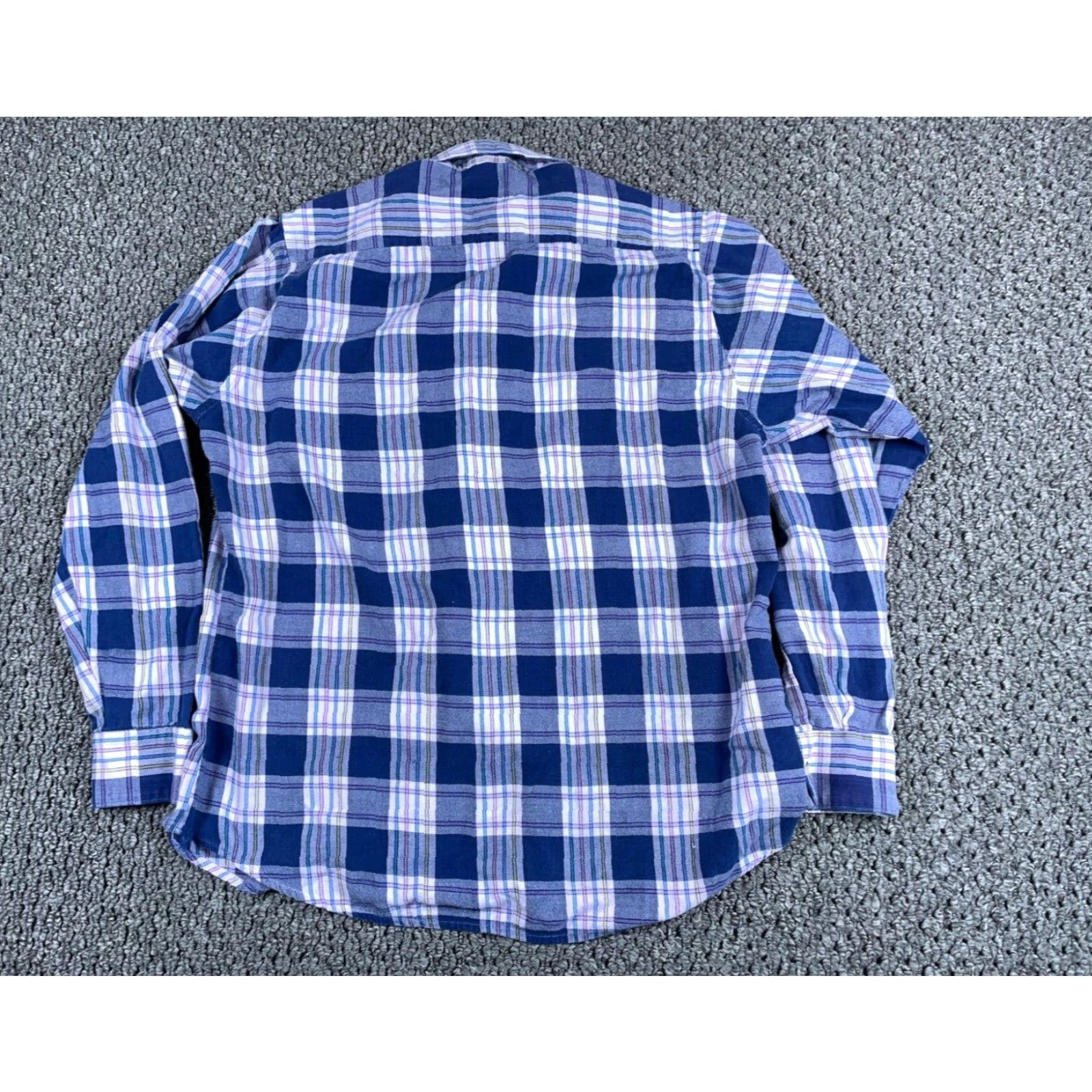 Vintage VTG Woodland Lightweight Flannel Shirt Adult Large Purple Plaid Grunge 90s Mens Regular Button-Up Cotton Shirt Size US L / EU 52-54 / 3 - 2 Thumbnail