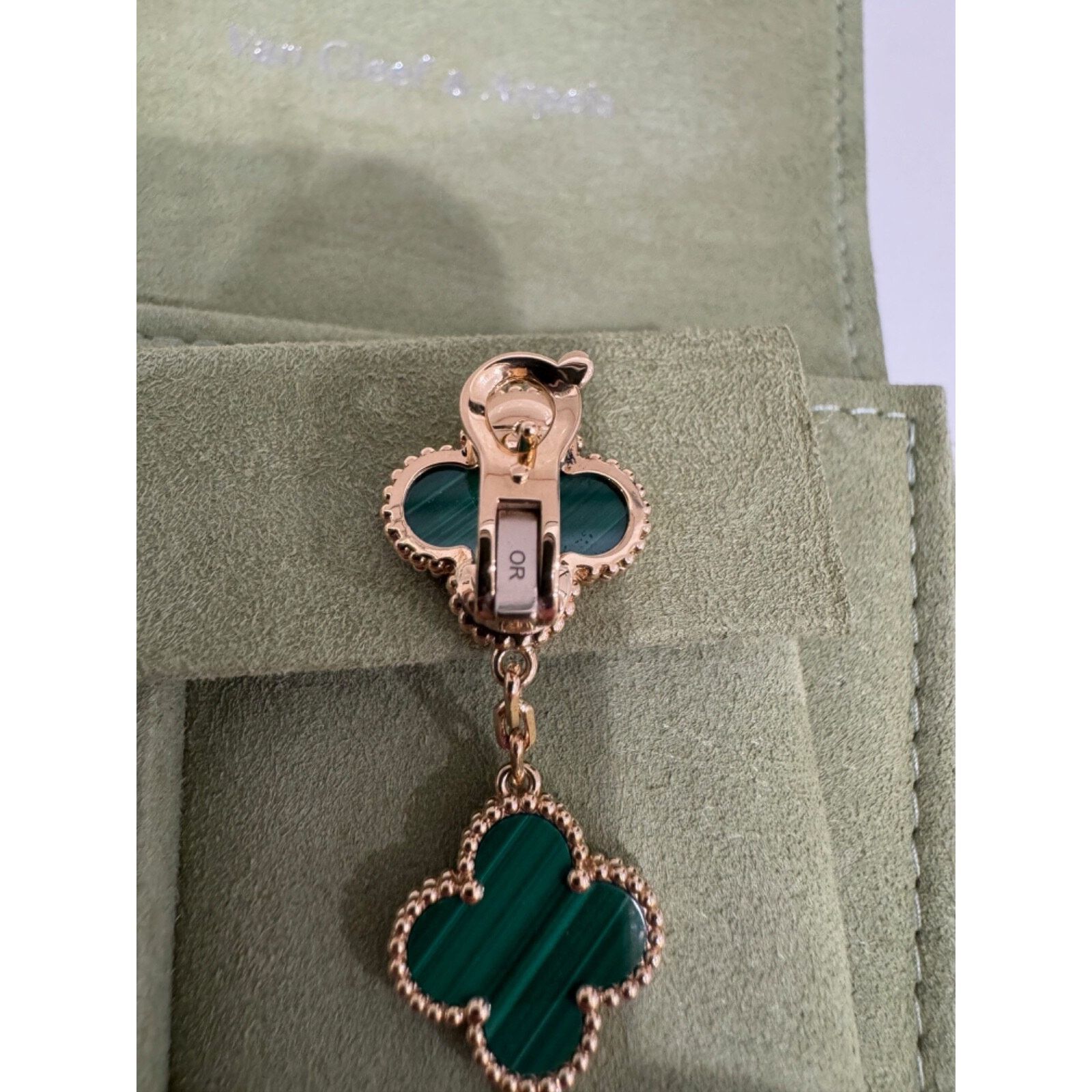Van Cleef & Arpels Van Cleef Alhambra Earrings 3 Motifs Malachite Green Gold Size ONE SIZE - 14 Thumbnail