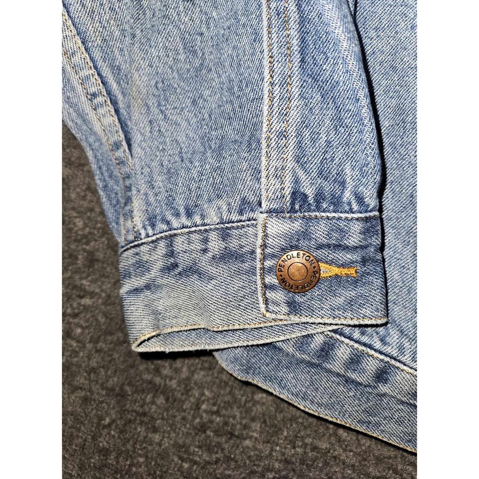 Pendleton VINTAGE Pendleton Jeans? No—Denim Jacket Mens Medium Blue Trucker Biker Button Front Pendleton Originals 90s Casual Workwear Size US M / EU 48-50 / 2 - 5 Thumbnail