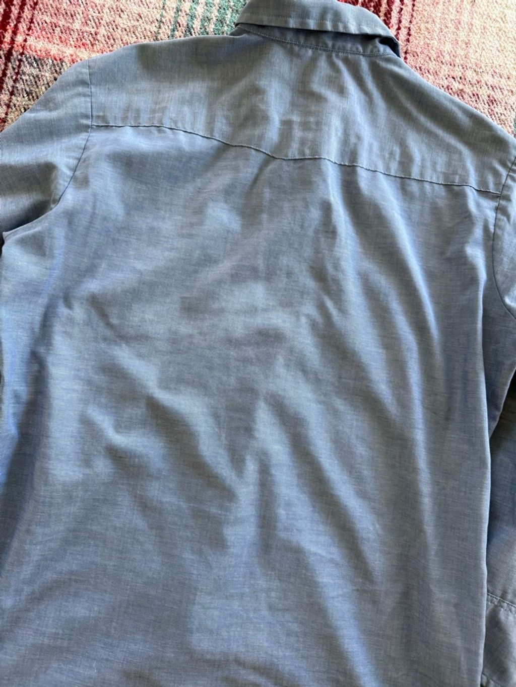 Vintage 70s Washington Dee Cee Sawtooth Pearl Snap Chambray Shirt XL Size US XL / EU 56 / 4 - 4 Thumbnail