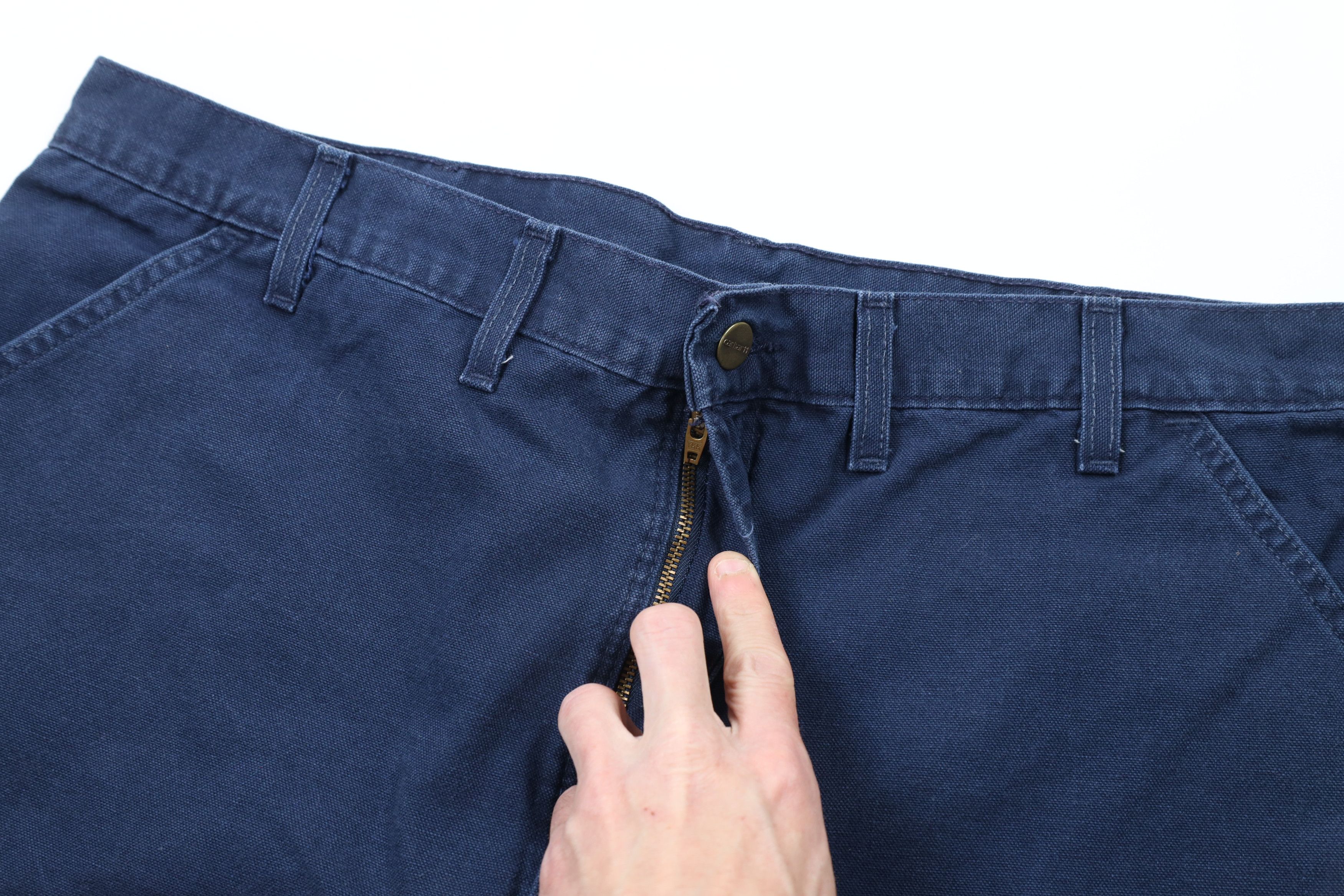 Carhartt × Vintage Vintage 90s Carhartt Above Knee Canvas Shorts Navy Blue USA Size US 44 / EU 60 - 5 Thumbnail