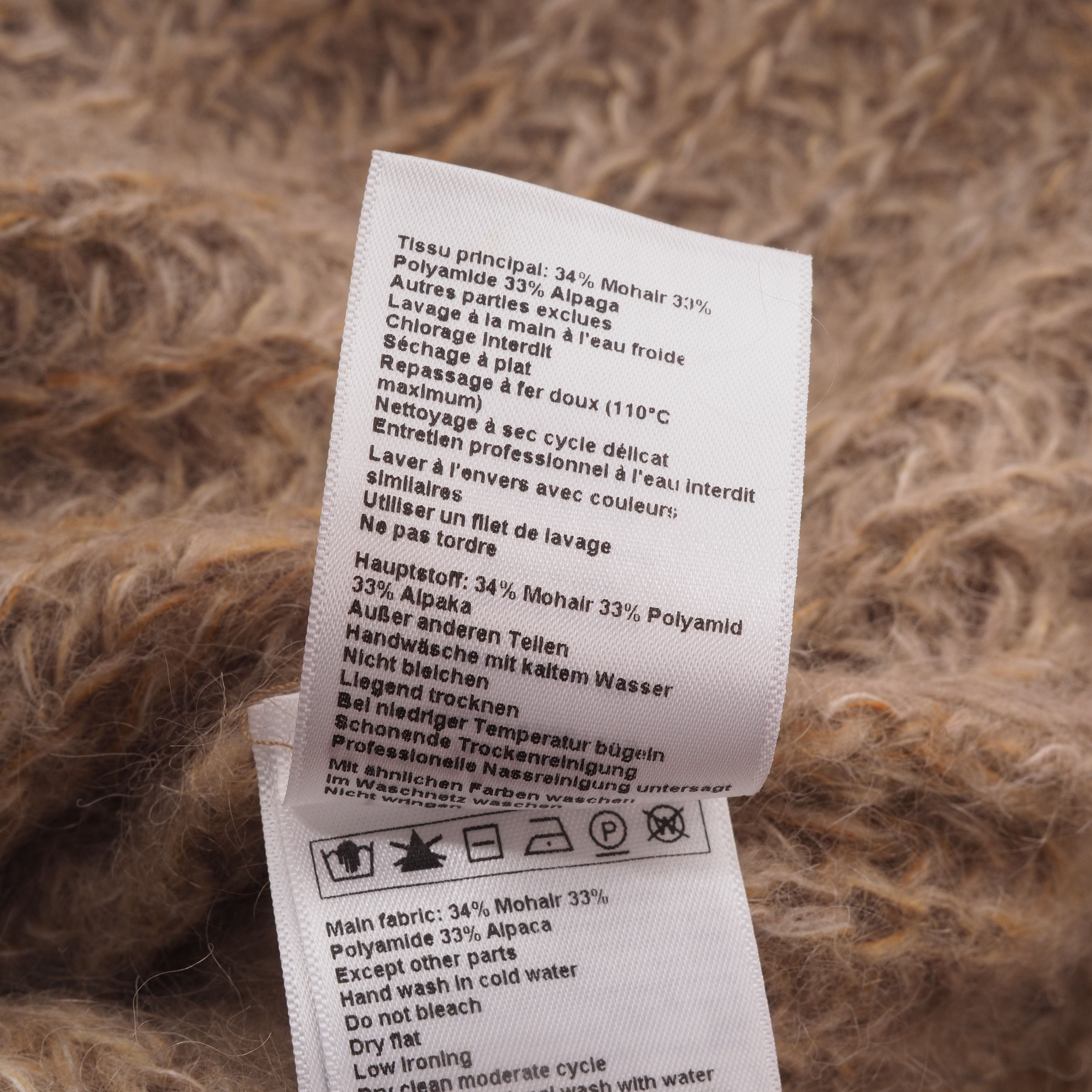 ba&sh ba&sh Beige Alpaca Mohair Turtleneck Oversized Sweater Size XS / US 0-2 / IT 36-38 - 7 Thumbnail