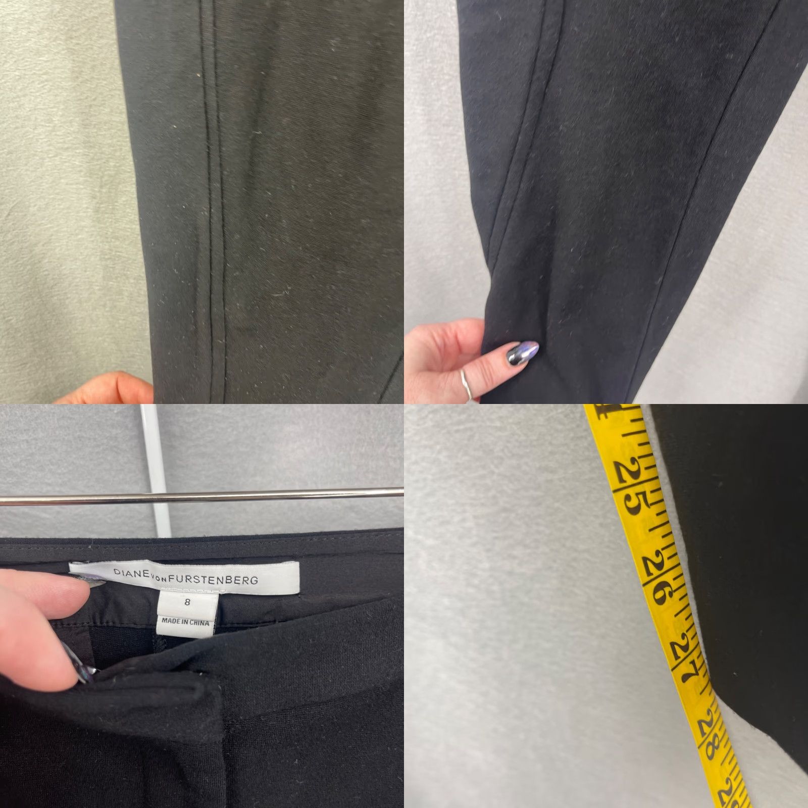 Diane von Furstenberg VINTAGE Diane von Furstenberg Skinny Fit Pants Womens 8 Black Stretch Dress Trousers 90s Size 30" / US 8 / IT 44 - 8 Thumbnail