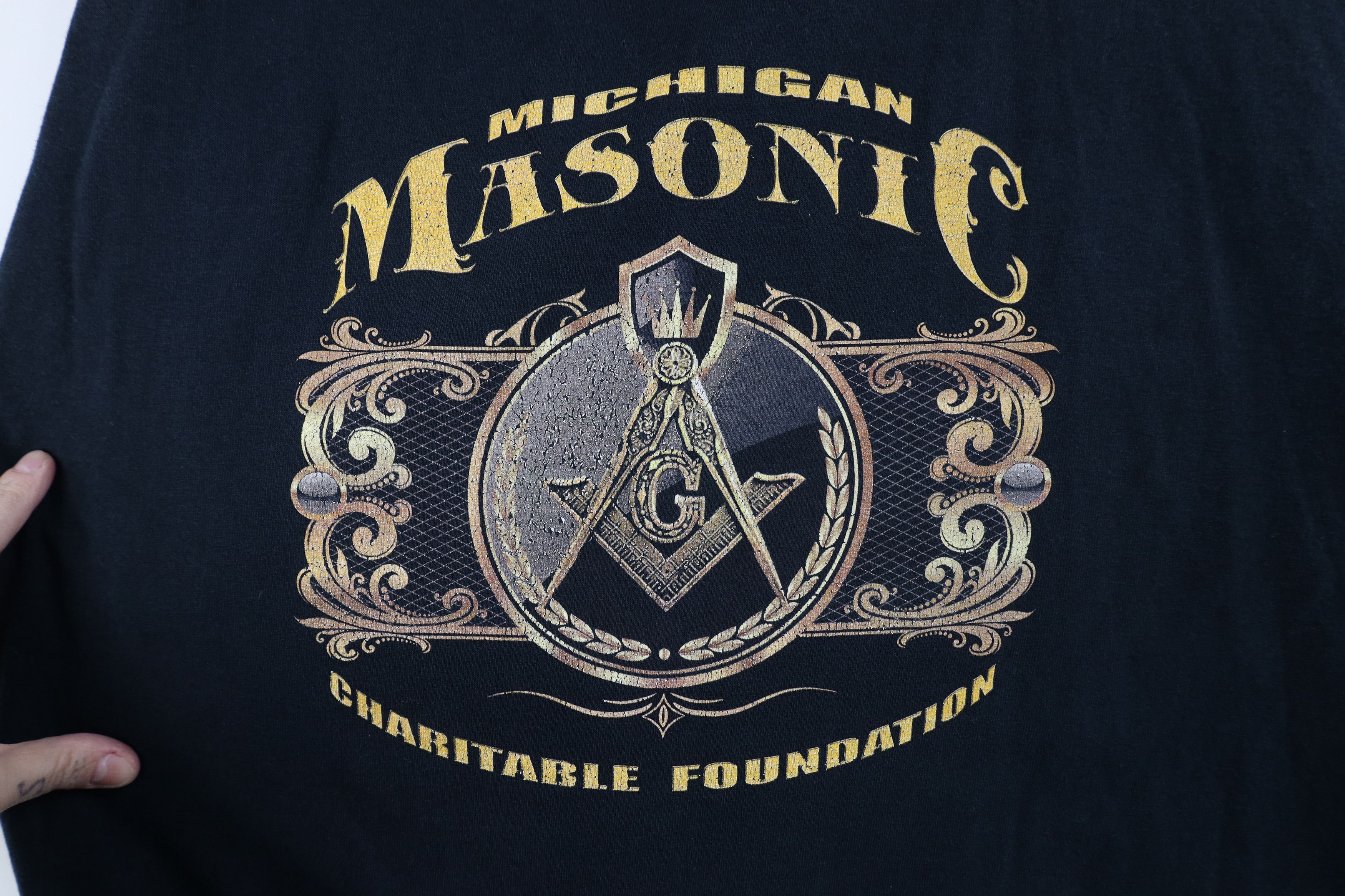 Vintage Vintage Freemasons Michigan Masonic Short Sleeve T-Shirt Size US XXL / EU 58 / 5 - 4 Thumbnail