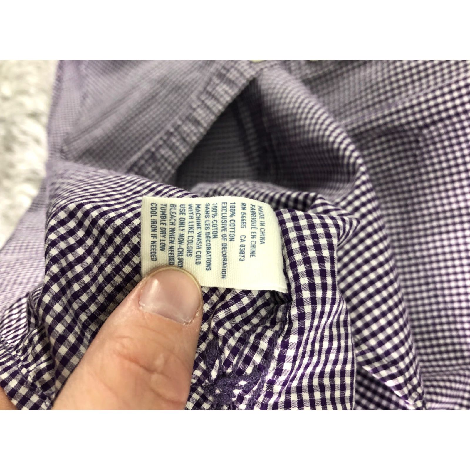 American Eagle Outfitters American Eagle Mens XL Purple Plaid Long Sleeve Spread Collar Shirt Size US XL / EU 56 / 4 - 7 Thumbnail