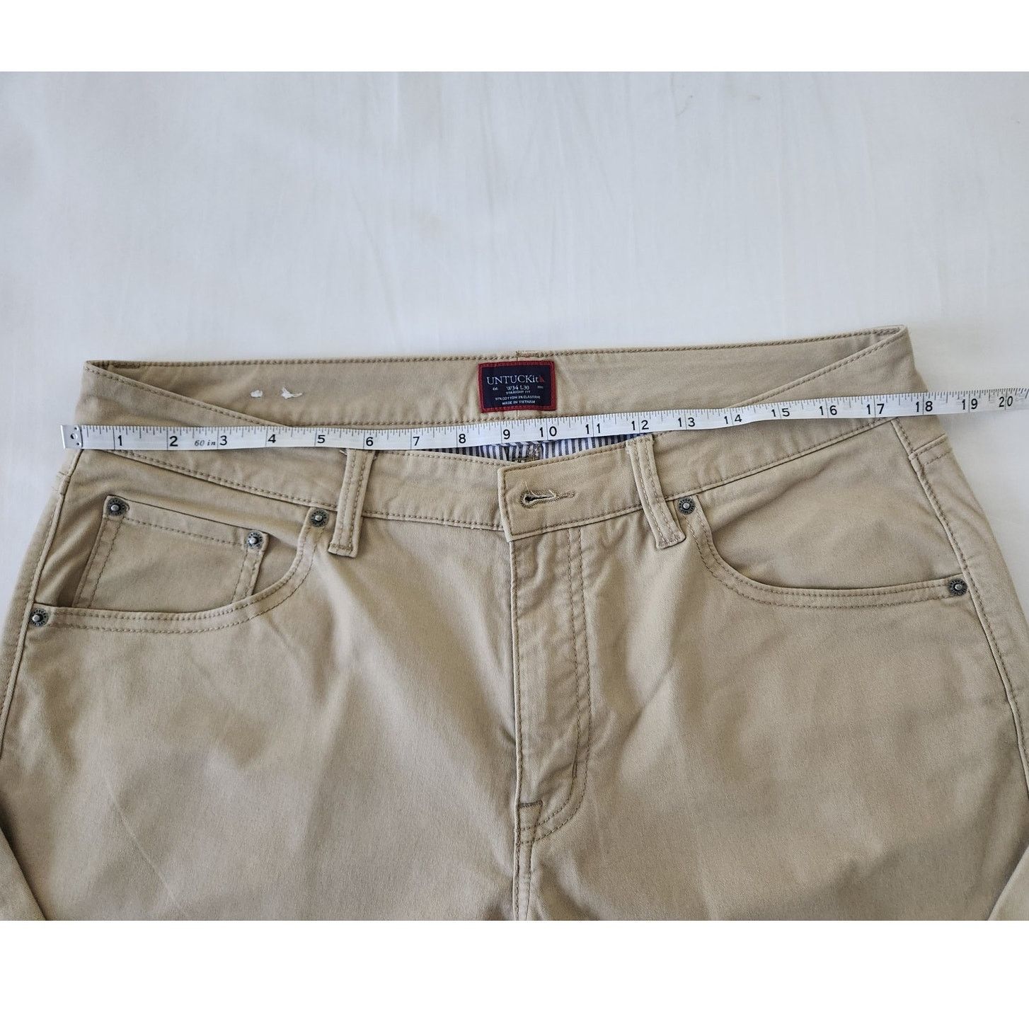 UNTUCKit Untuckit Mens Tan Pants Straight Fit W34 L30 Size US 34 / EU 50 - 6 Thumbnail