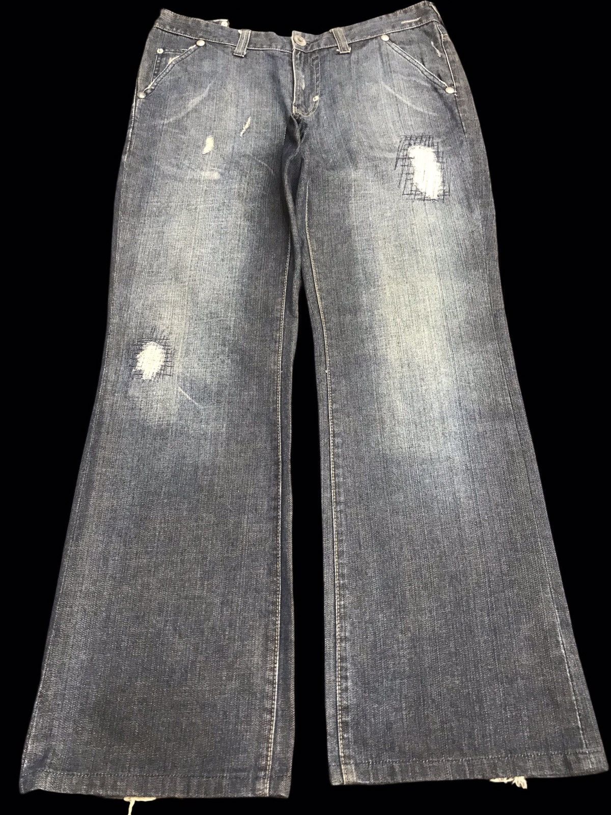 💥FLARE💥RUSH HOUR Japan Distressed Flare Jeans F44