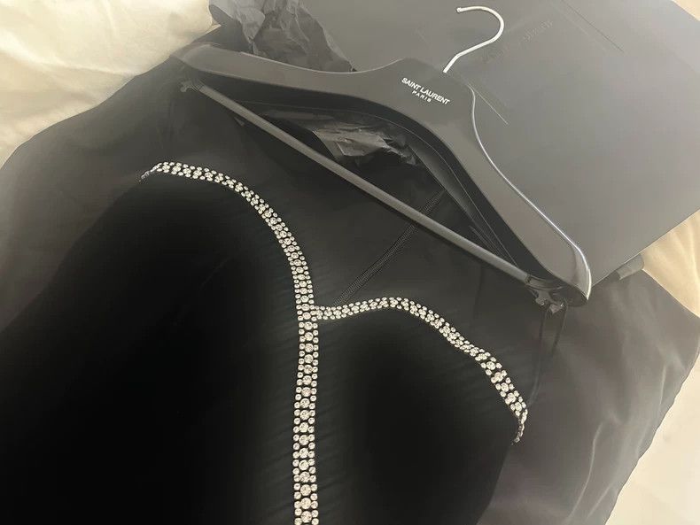 Saint Laurent Paris Saint Laurent Paris Wrapped chest with diamond black dress- Size US 32 / EU 48 - 5 Thumbnail