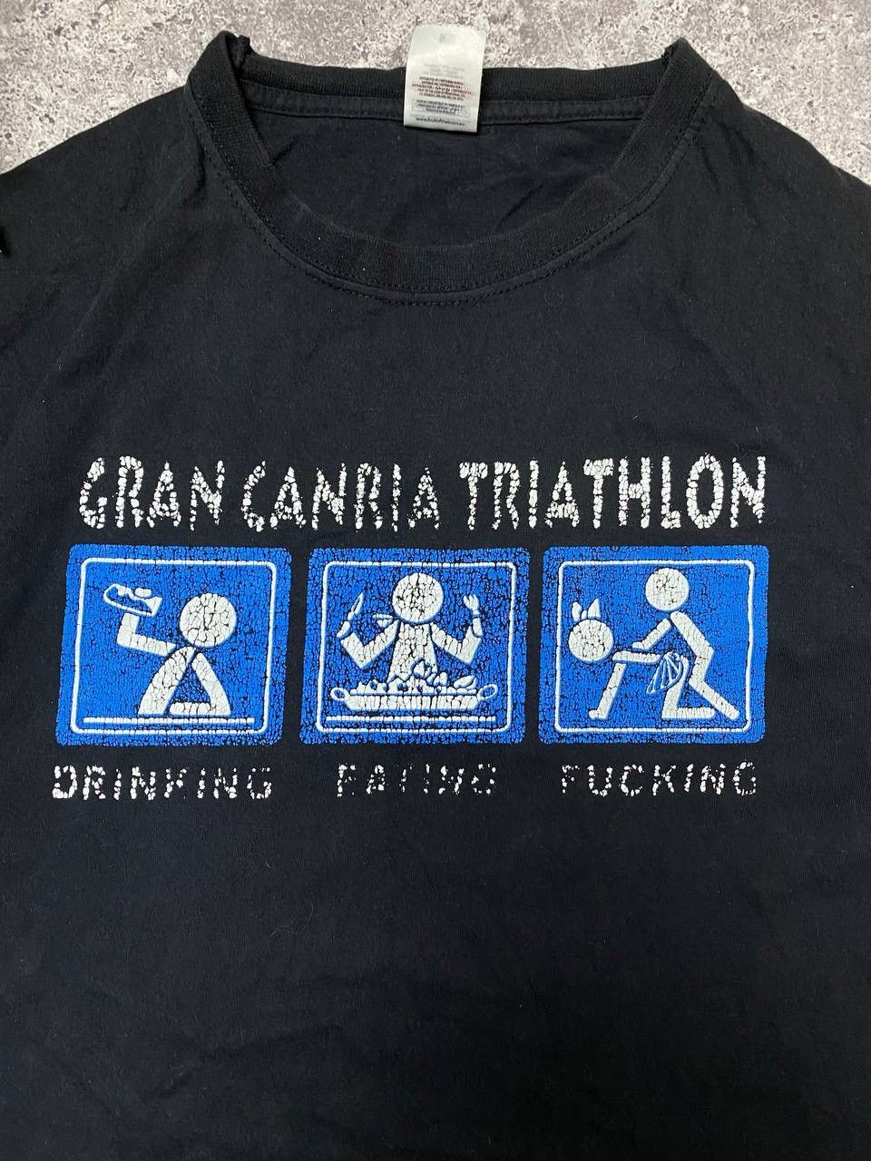 Band Tees × Vintage 😂Humor Gran Canria Triathlon T-shirt Crazy Vintage Size M Size US L / EU 52-54 / 3 - 4 Thumbnail