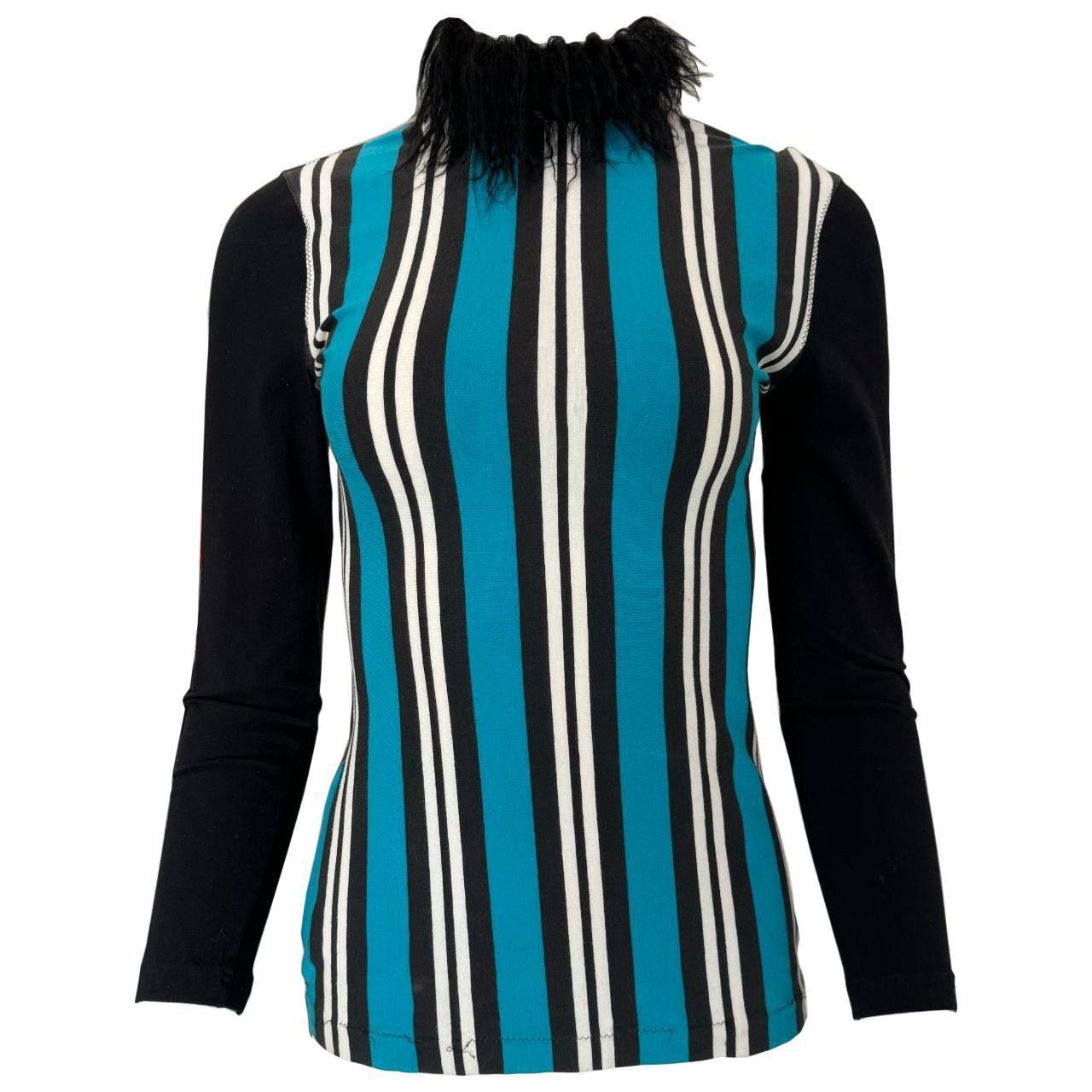 image of Jean Paul Gaultier Maille Vintage Top in Blue, Women's (Size Medium)