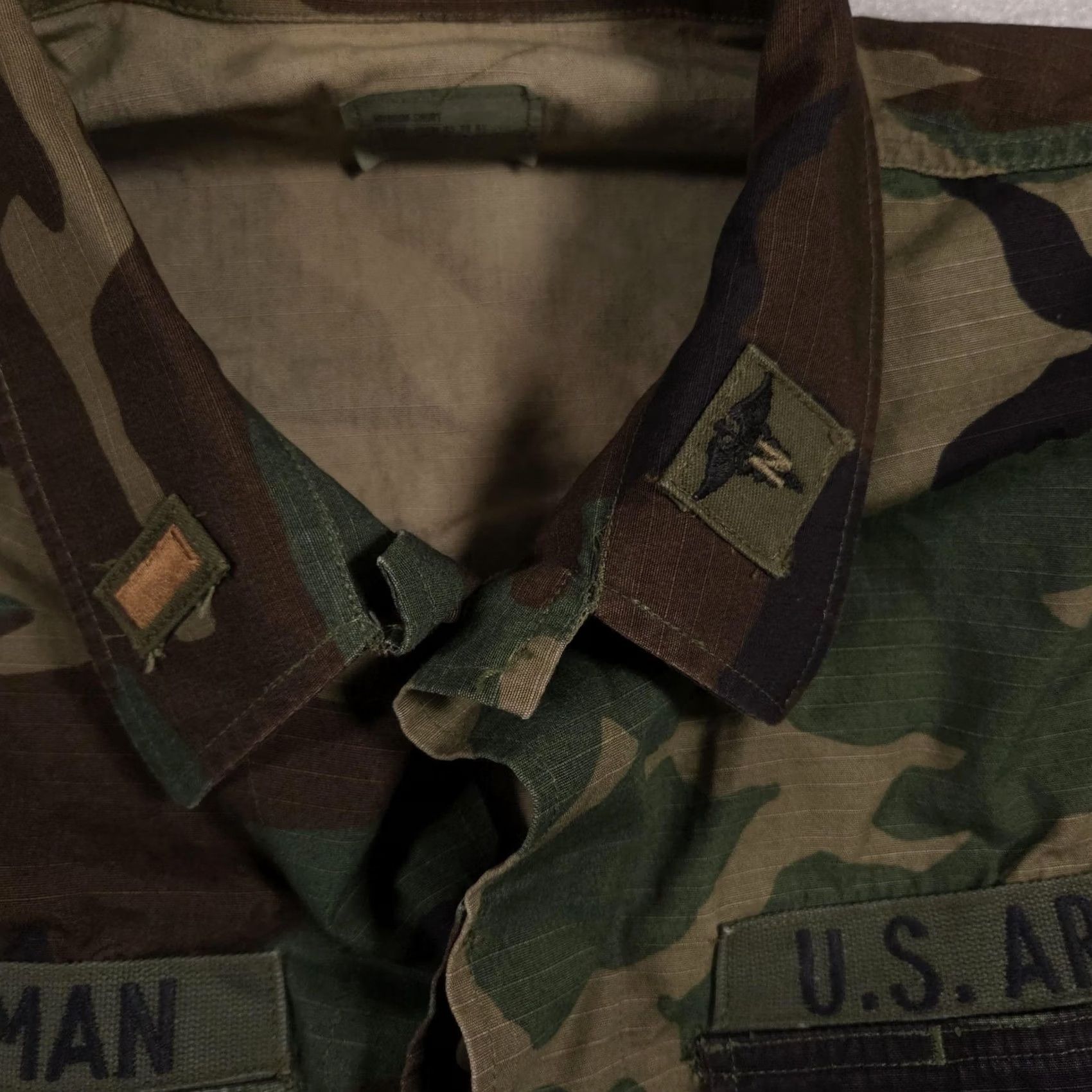 Vintage VINTAGE US Army Jacket Mens M Short Woodland Camo BDU Field Coat 80s Size US 31 - 7 Thumbnail