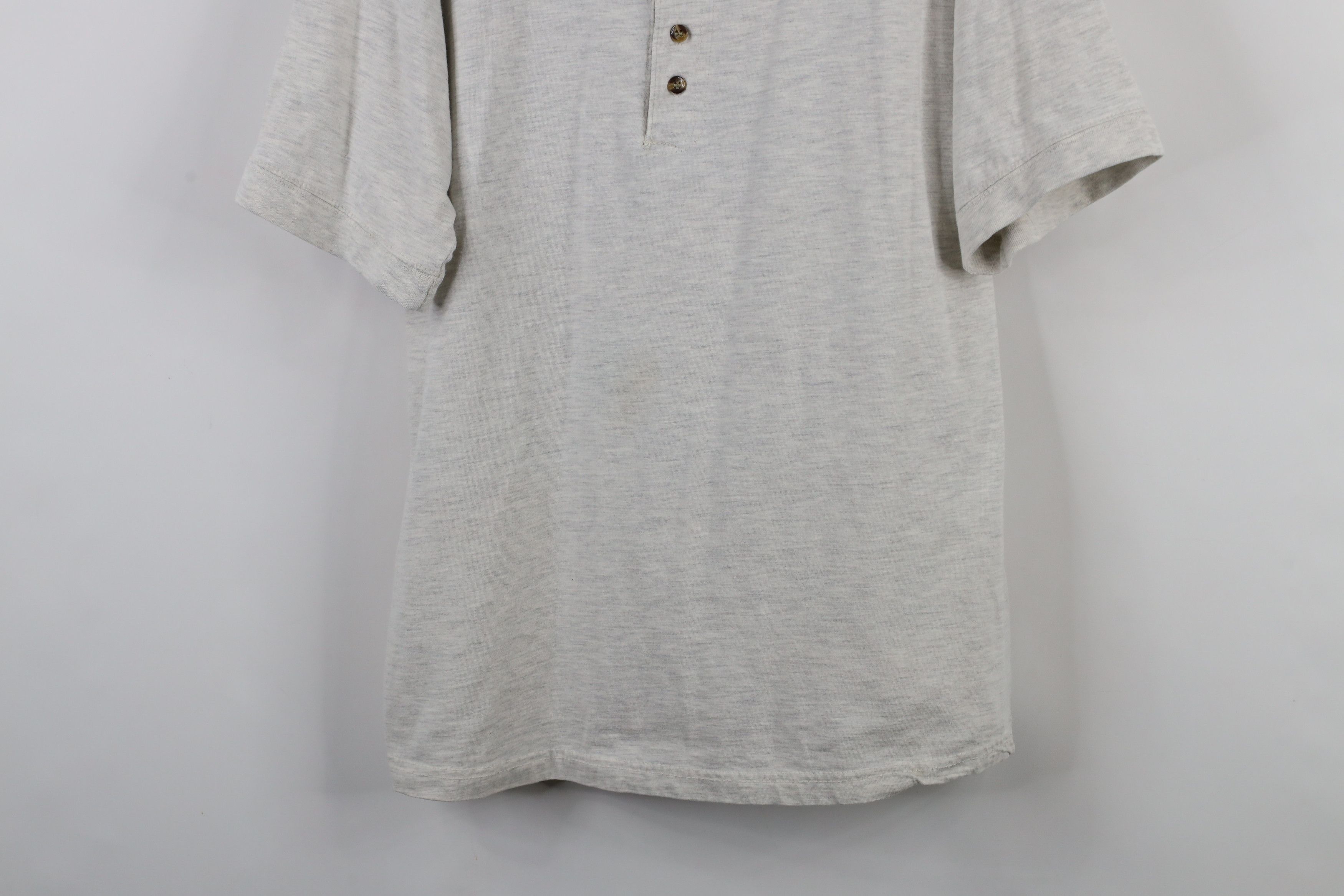 Vintage Vintage 90s Streetwear Blank Baggy Fit Henley T-Shirt Gray Size US M / EU 48-50 / 2 - 3 Thumbnail